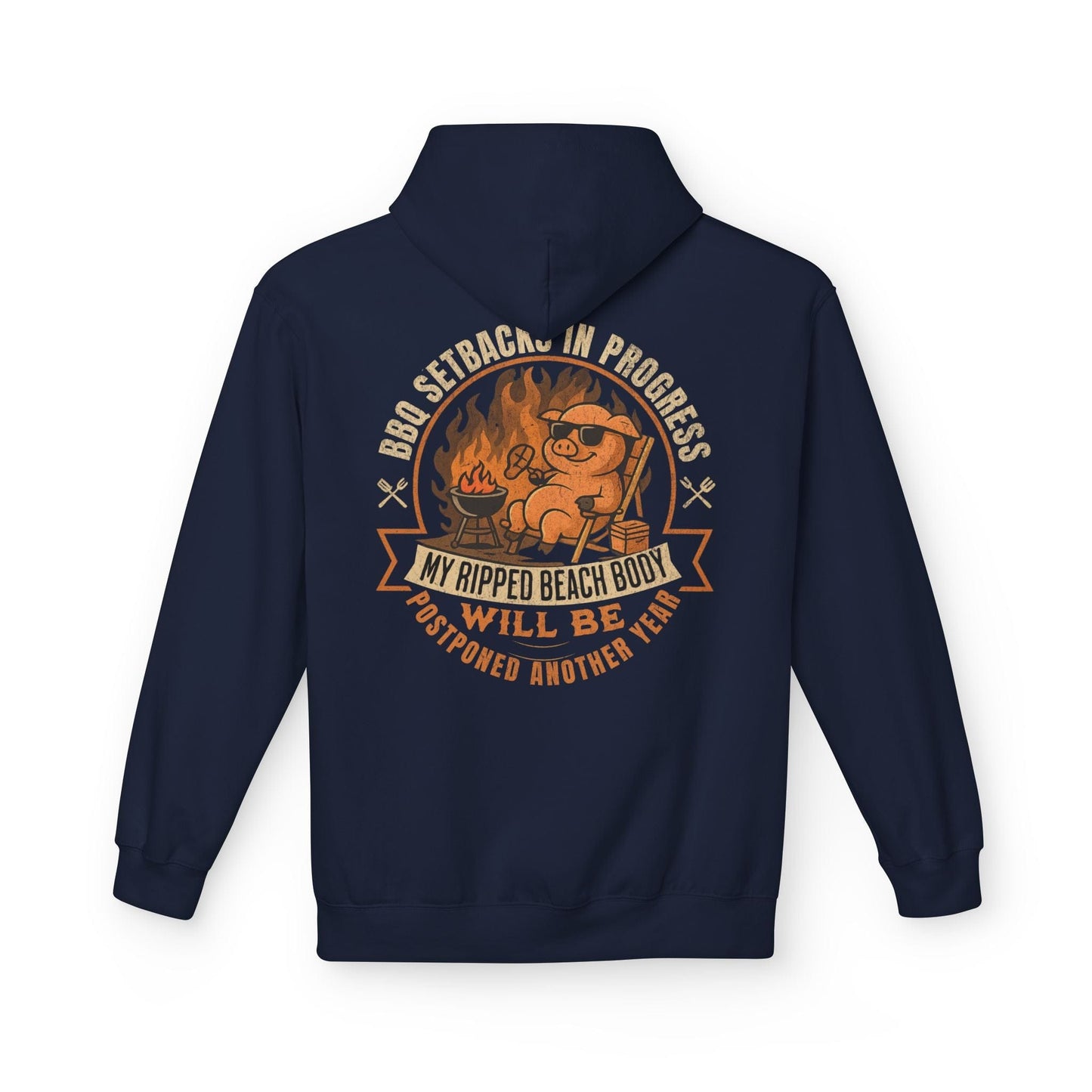 Printify Hoodie S / Navy BBQ Setbacks In Progress Hoodie