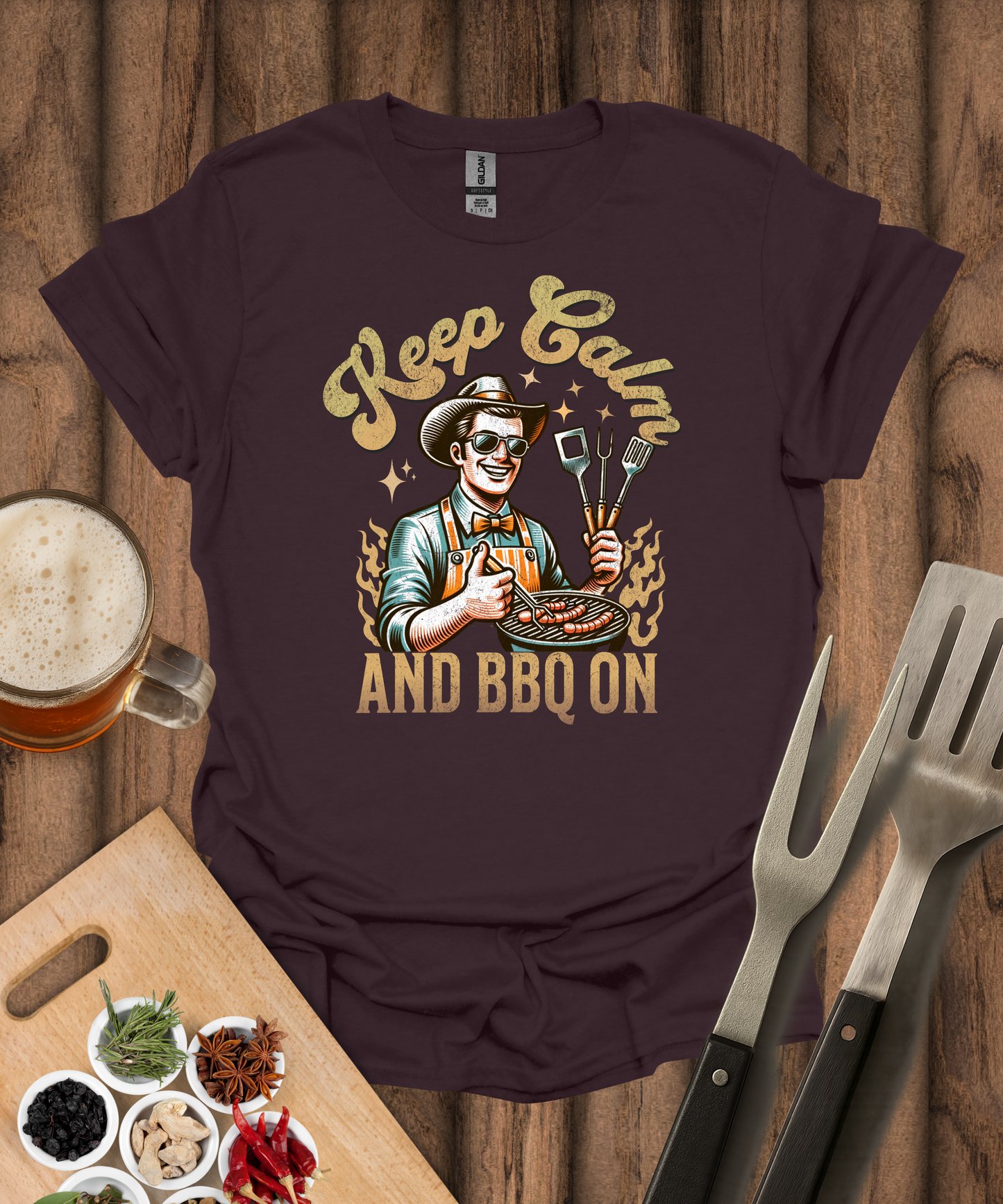 Keep Calm and BBQ On T-Shirt