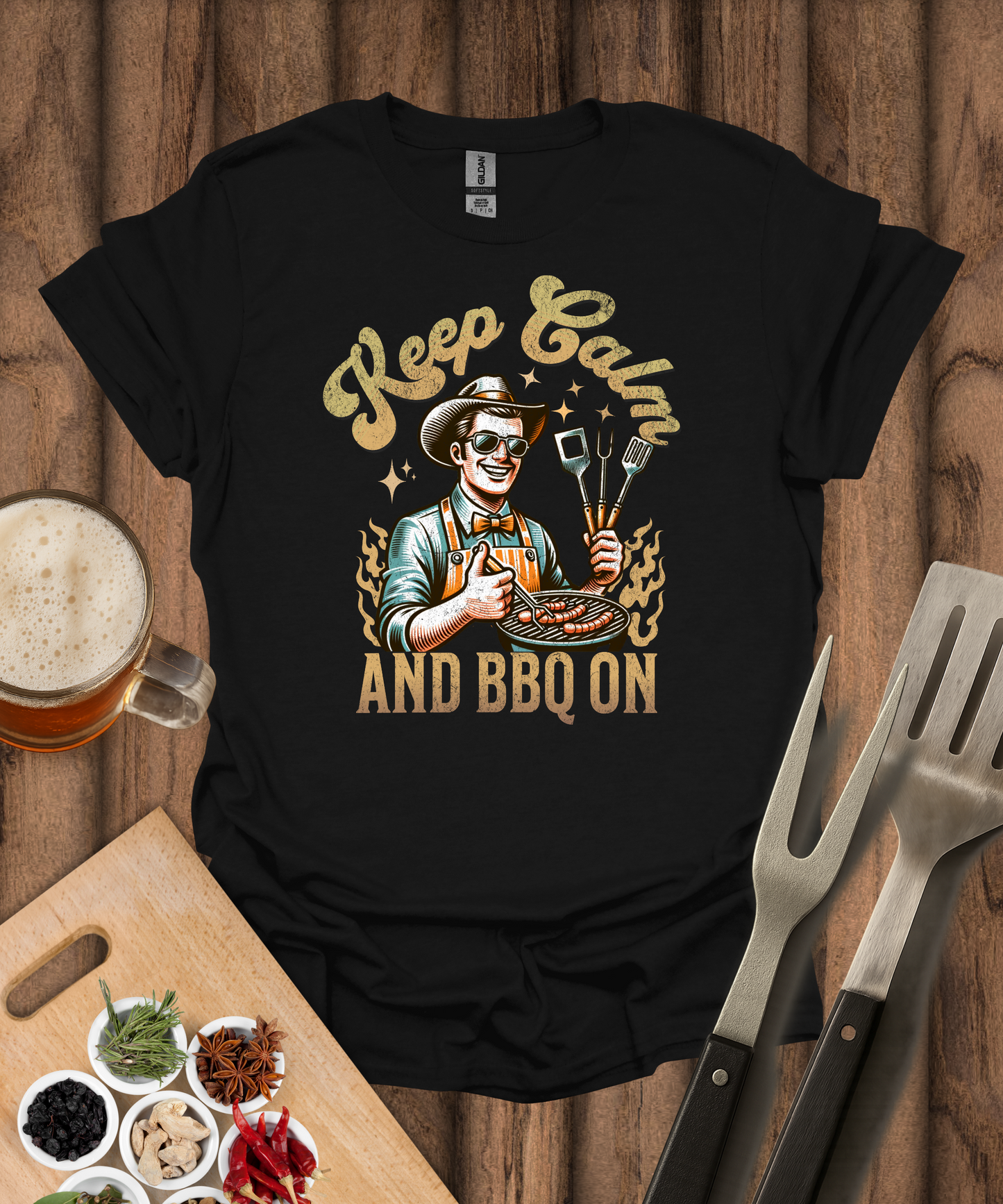 Keep Calm and BBQ On T-Shirt