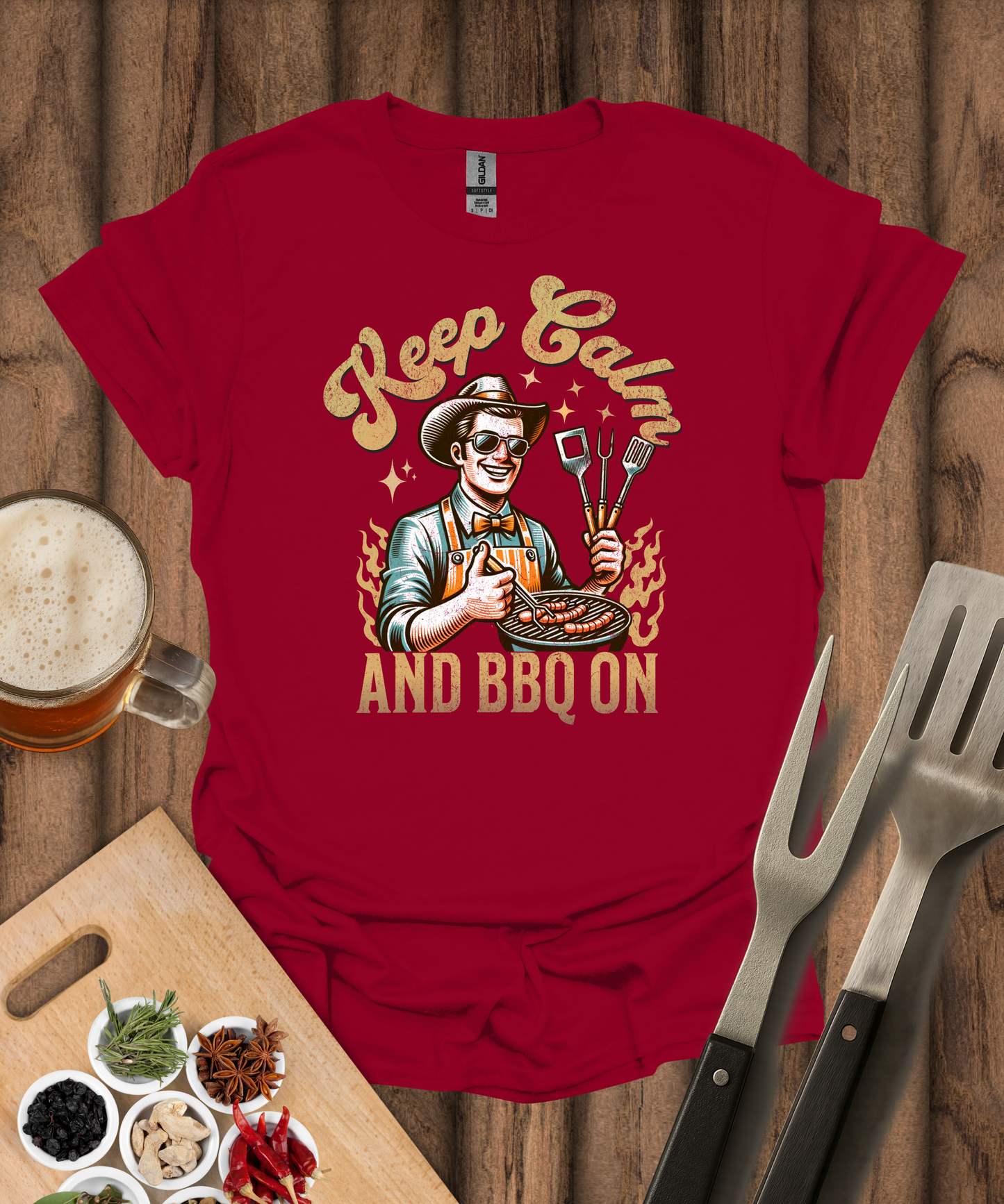 Keep Calm and BBQ On T-Shirt