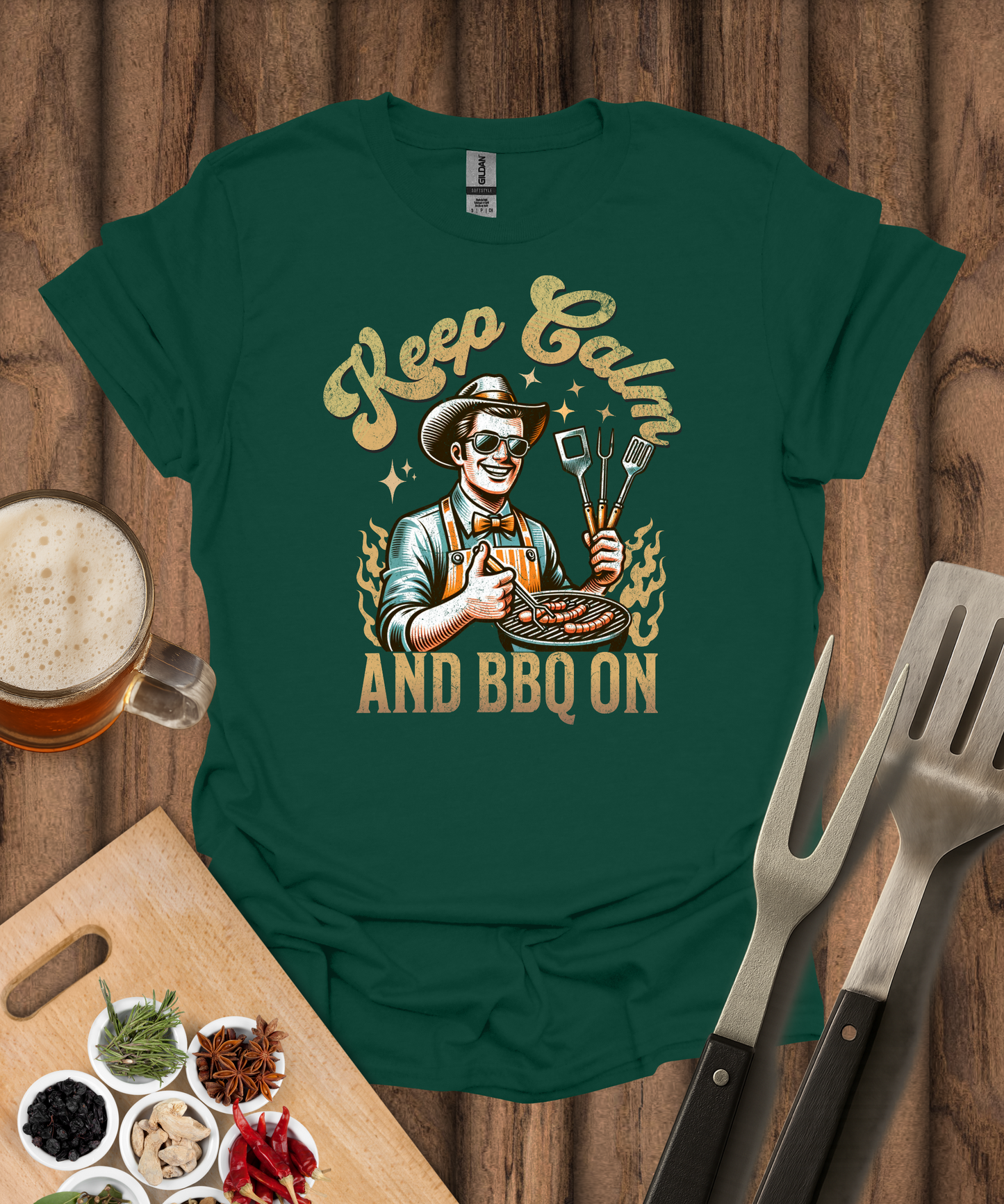 Keep Calm and BBQ On T-Shirt