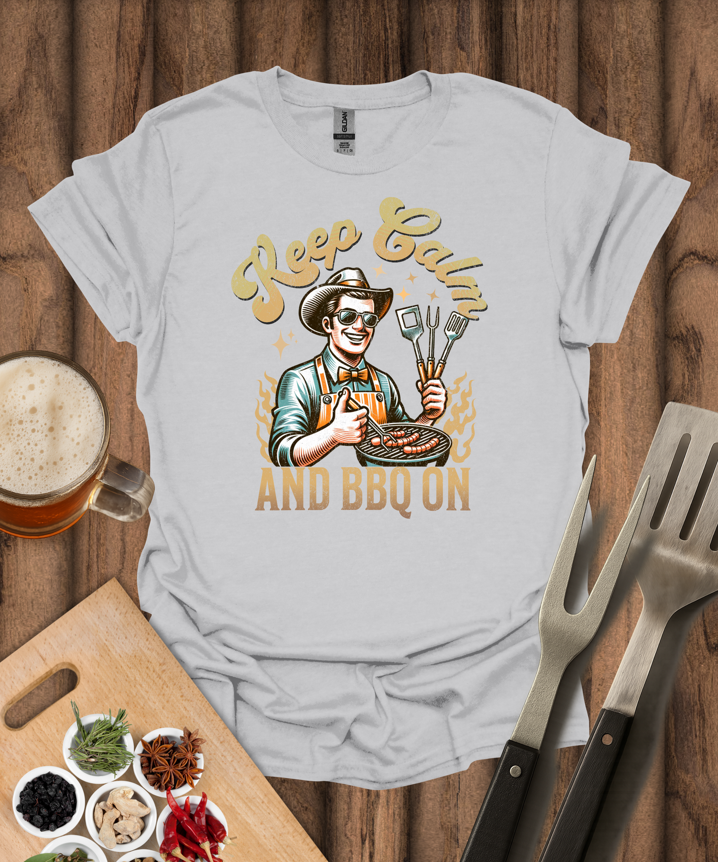 Keep Calm and BBQ On T-Shirt