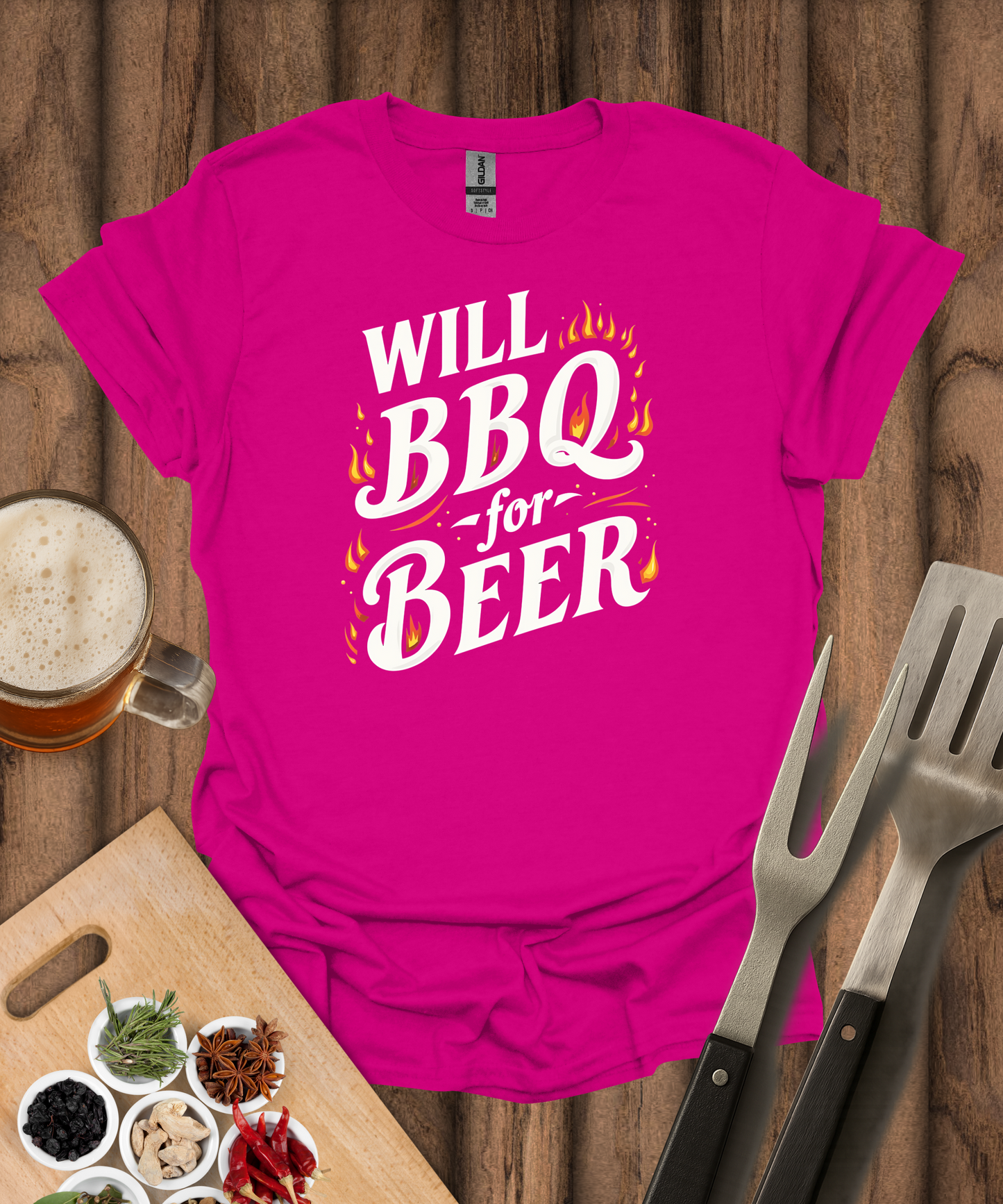 Will BBQ for Beer T-Shirt