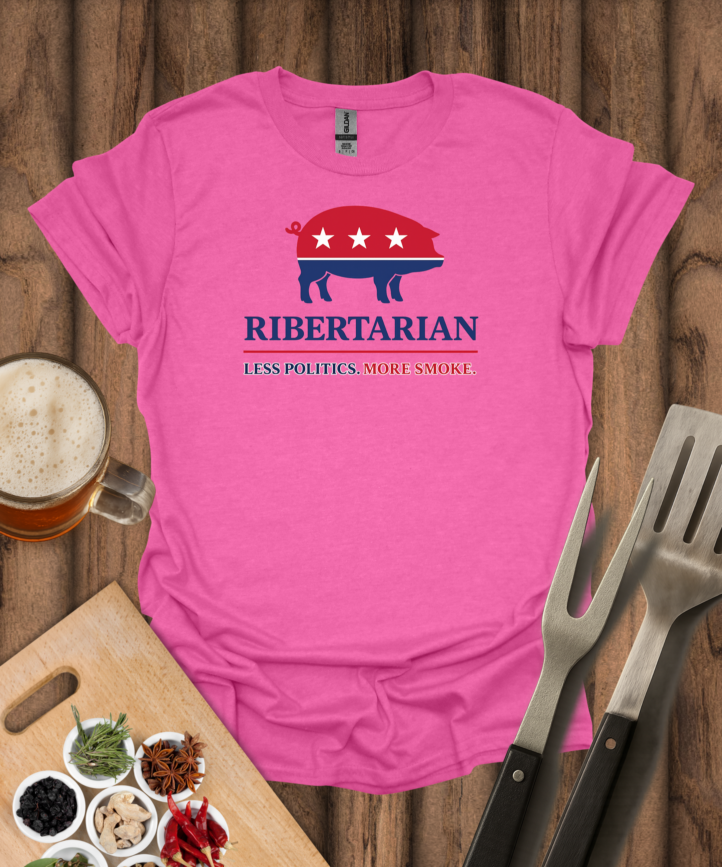 Ribertarian Less Politics, More Smoke T-Shirt
