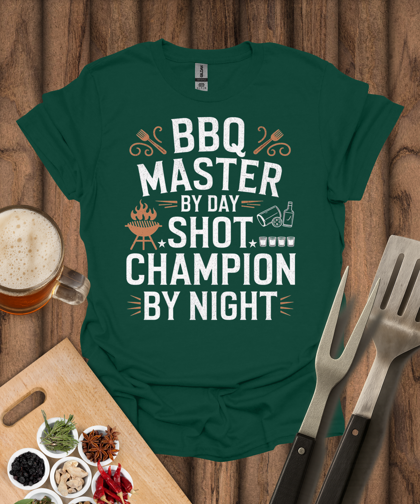 BBQ Master By Day Shot Shot Champion By Night T-Shirt