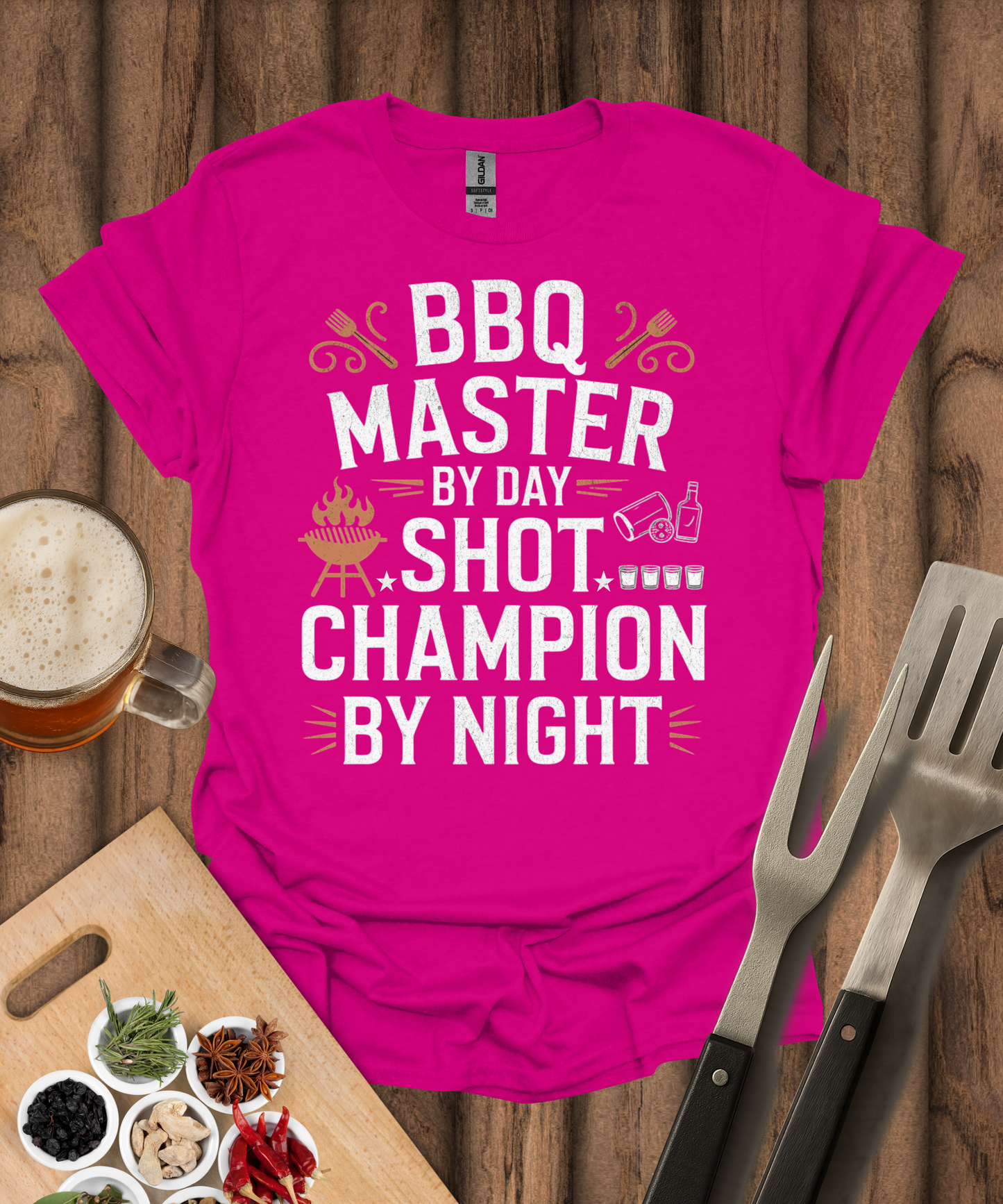 BBQ Master By Day Shot Shot Champion By Night T-Shirt