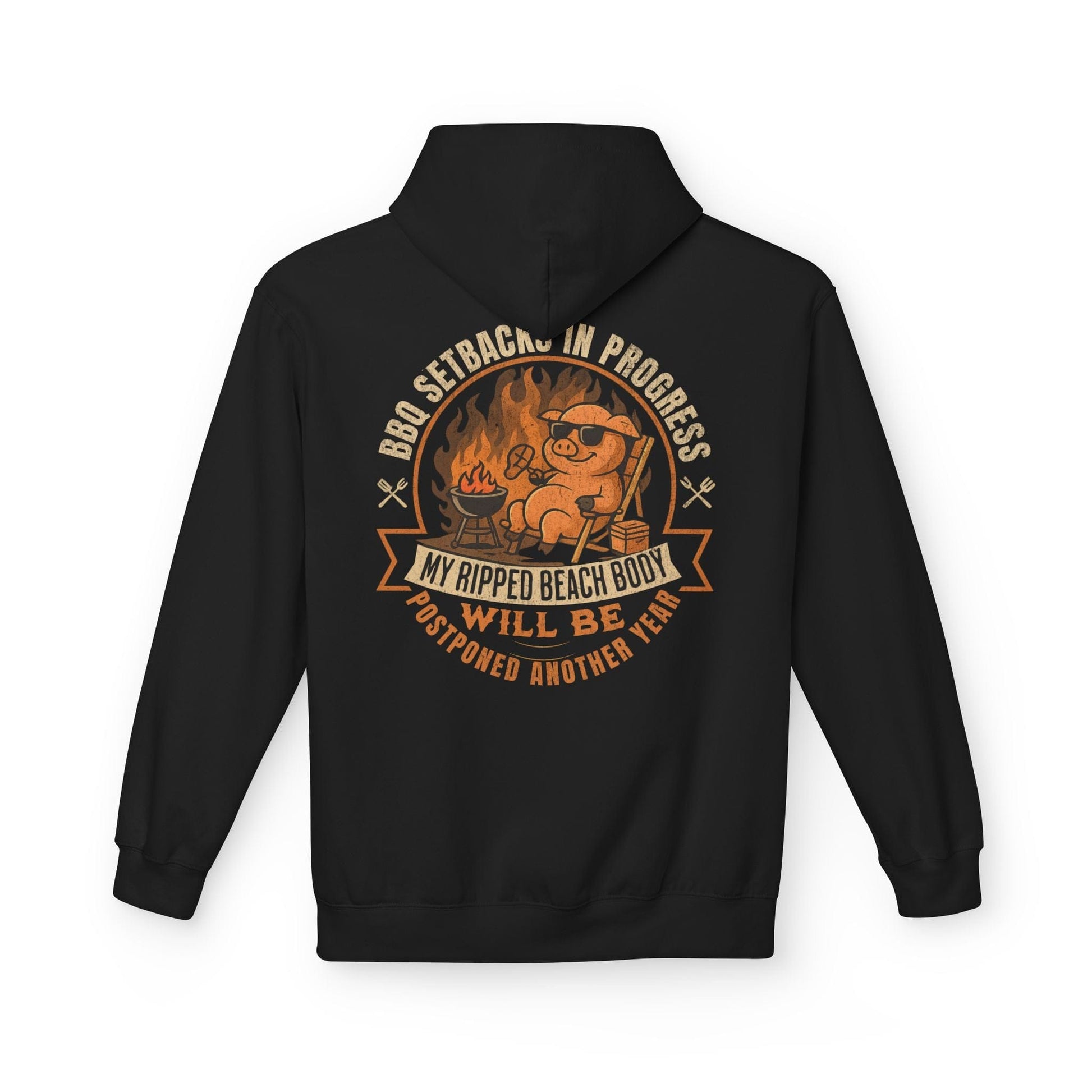 Printify Hoodie S / Black BBQ Setbacks In Progress Hoodie