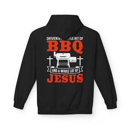 Printify Hoodie S / Black Driven by a Little Bit of BBQ and a Whole Lot of Jesus Hoodie
