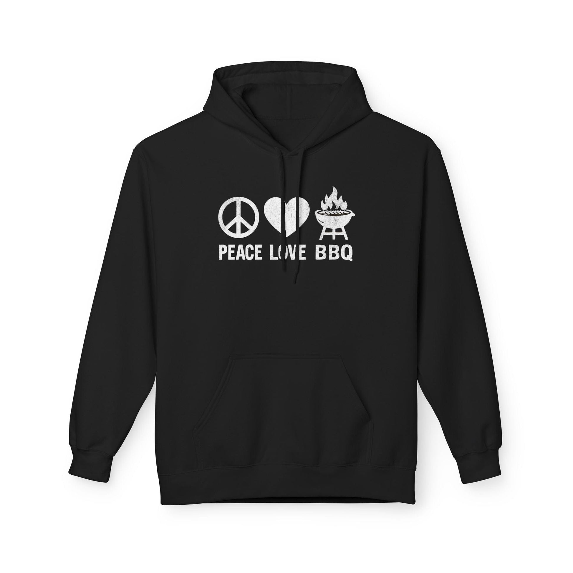 Printify Hoodie S / Black Peace Love BBQ Hoodie
