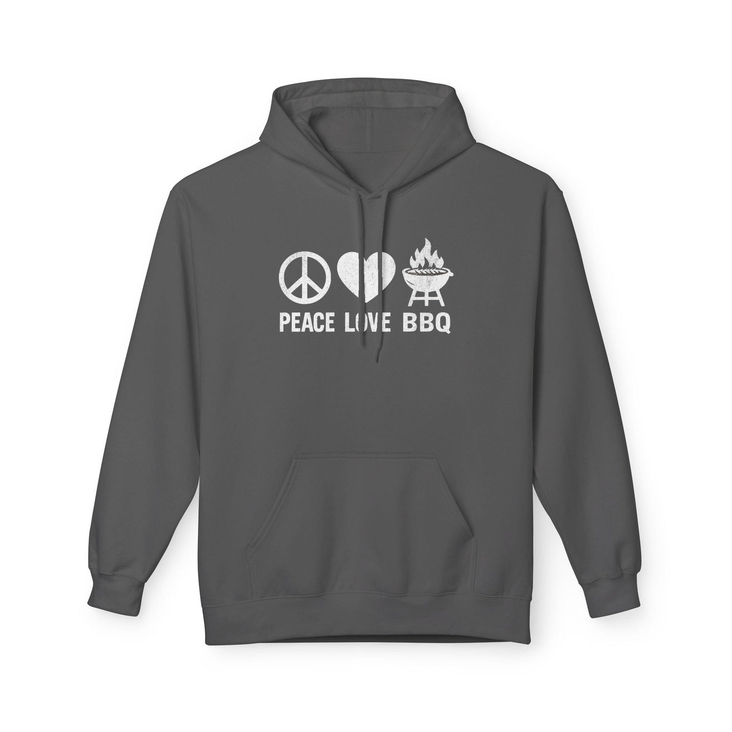 Printify Hoodie S / Charcoal Peace Love BBQ Hoodie