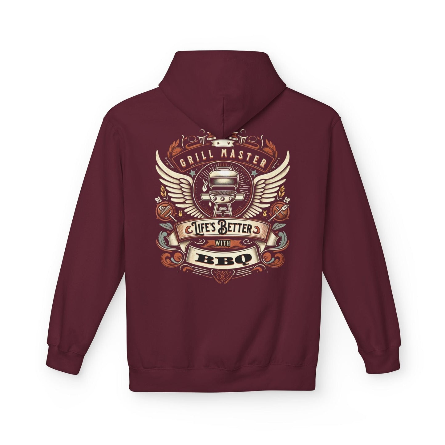 Printify Hoodie S / Maroon Grill Master Life's Better with BBQ Hoodie