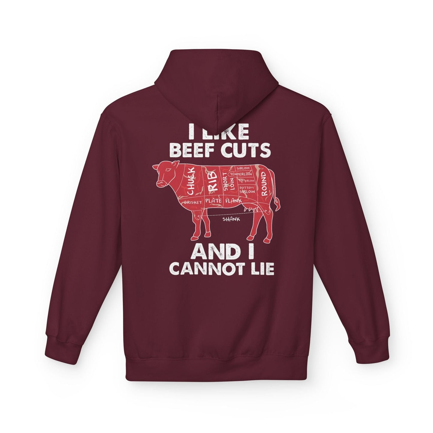 Printify Hoodie S / Maroon I Like Beef Cuts And I Cannot Lie Hoodie