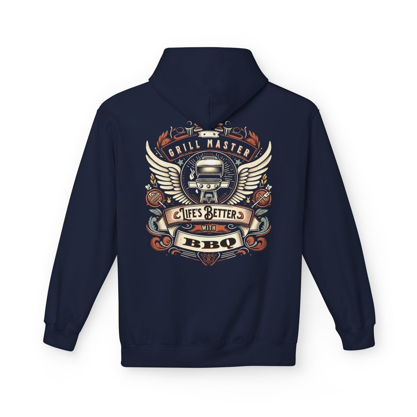 Printify Hoodie S / Navy Grill Master Life's Better with BBQ Hoodie
