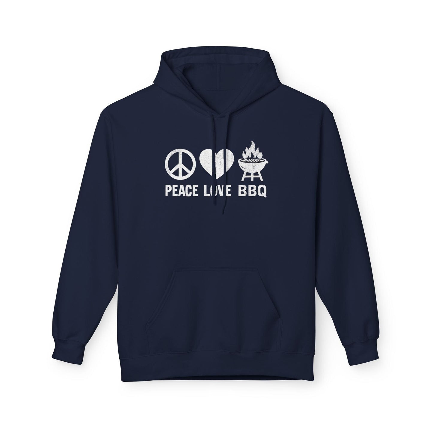 Printify Hoodie S / Navy Peace Love BBQ Hoodie