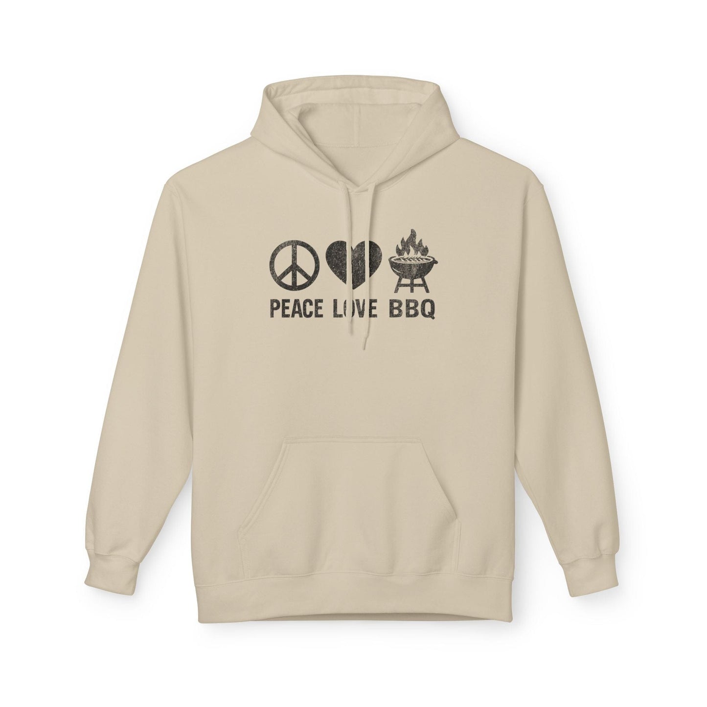 Printify Hoodie S / Sand Peace Love BBQ Hoodie