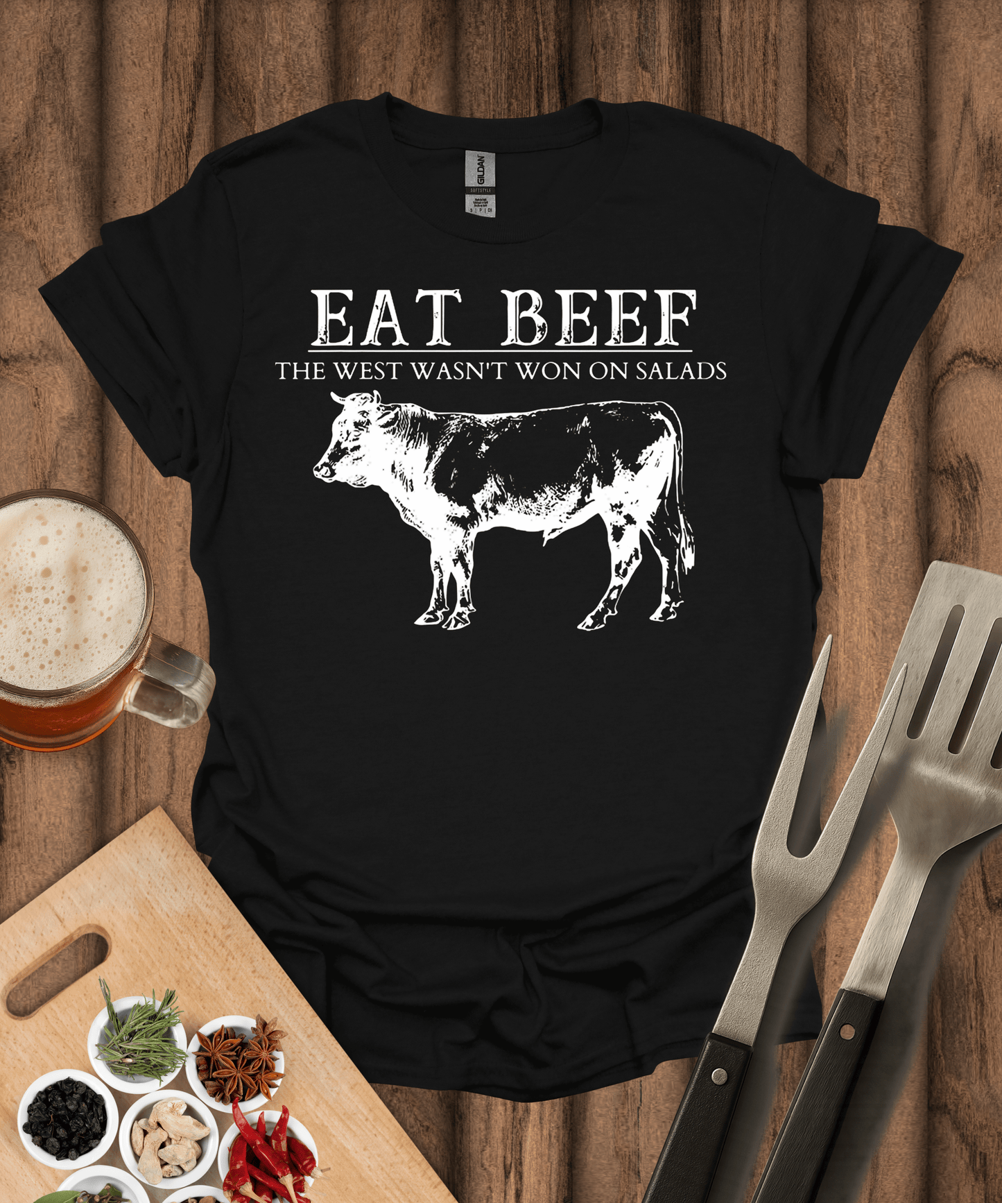 Printify T-Shirt Black / S Eat Beef T-Shirt