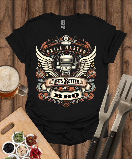Printify T-Shirt Black / S Grill Master Life's Better with BBQ T-Shirt