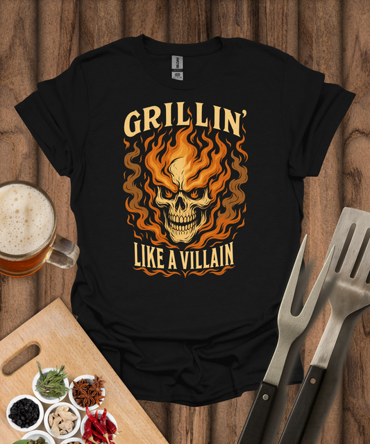 Printify T-Shirt Black / S Grillin' Like a Villain T-Shirt