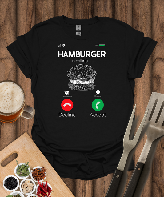 Printify T-Shirt Black / S Hamburger Is Calling T-Shirt