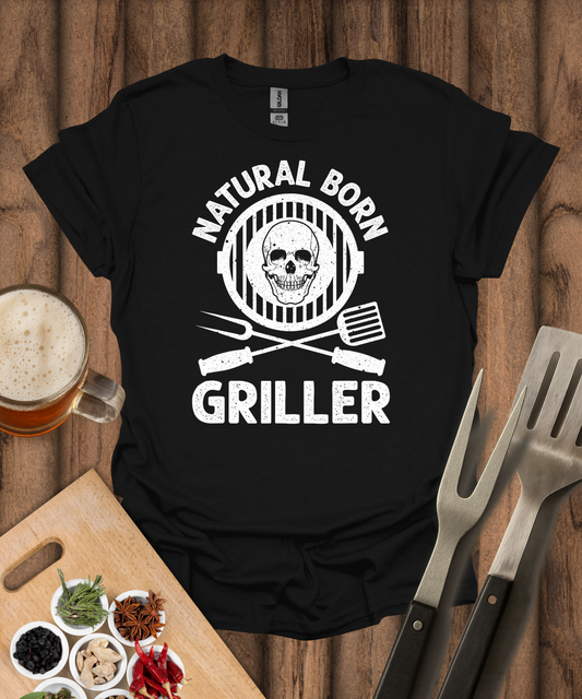 Printify T-Shirt Black / S Natural Born Griller T-Shirt