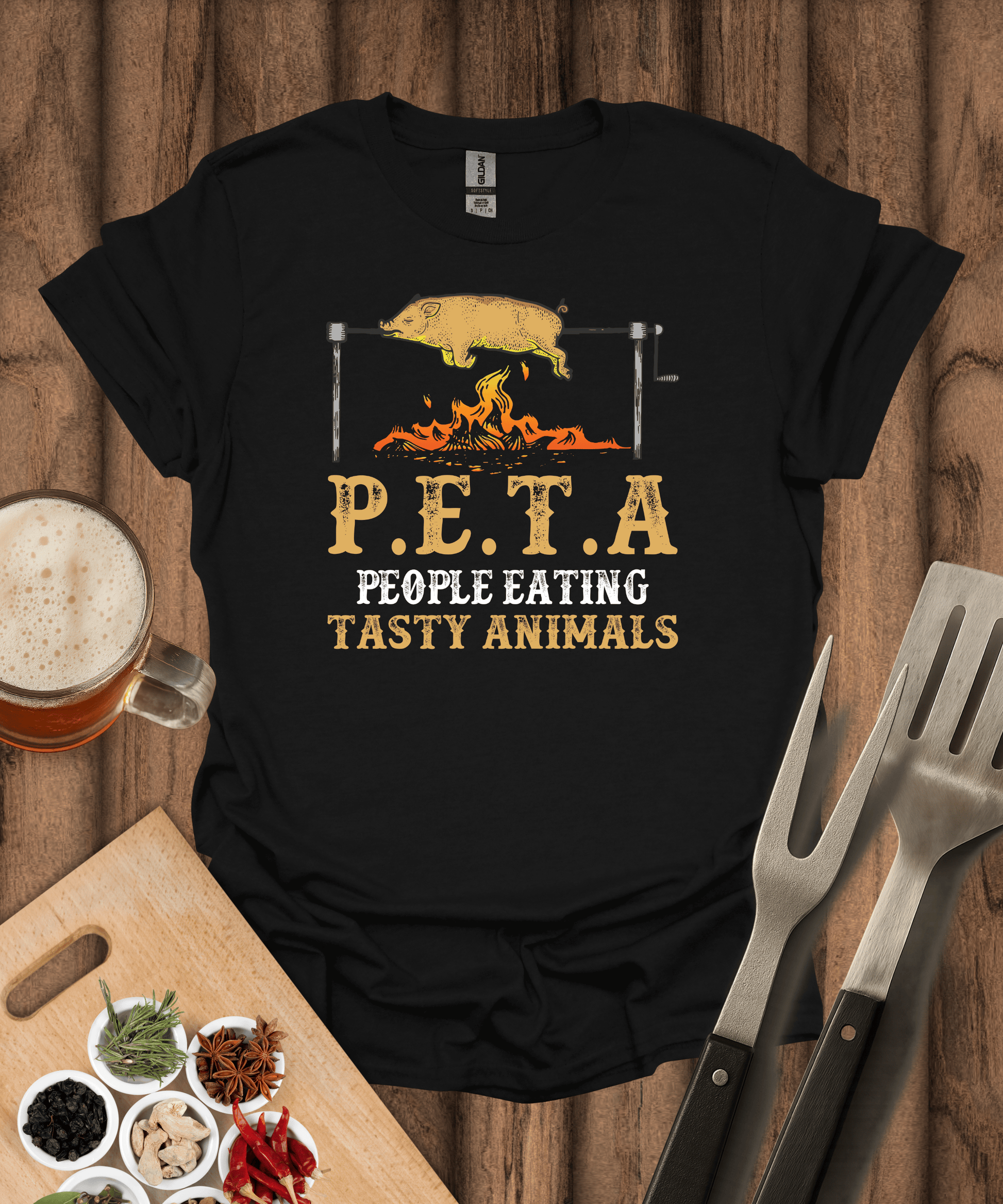Printify T-Shirt Black / S P.E.T.A (People Eating Tasty Animals) T-Shirt