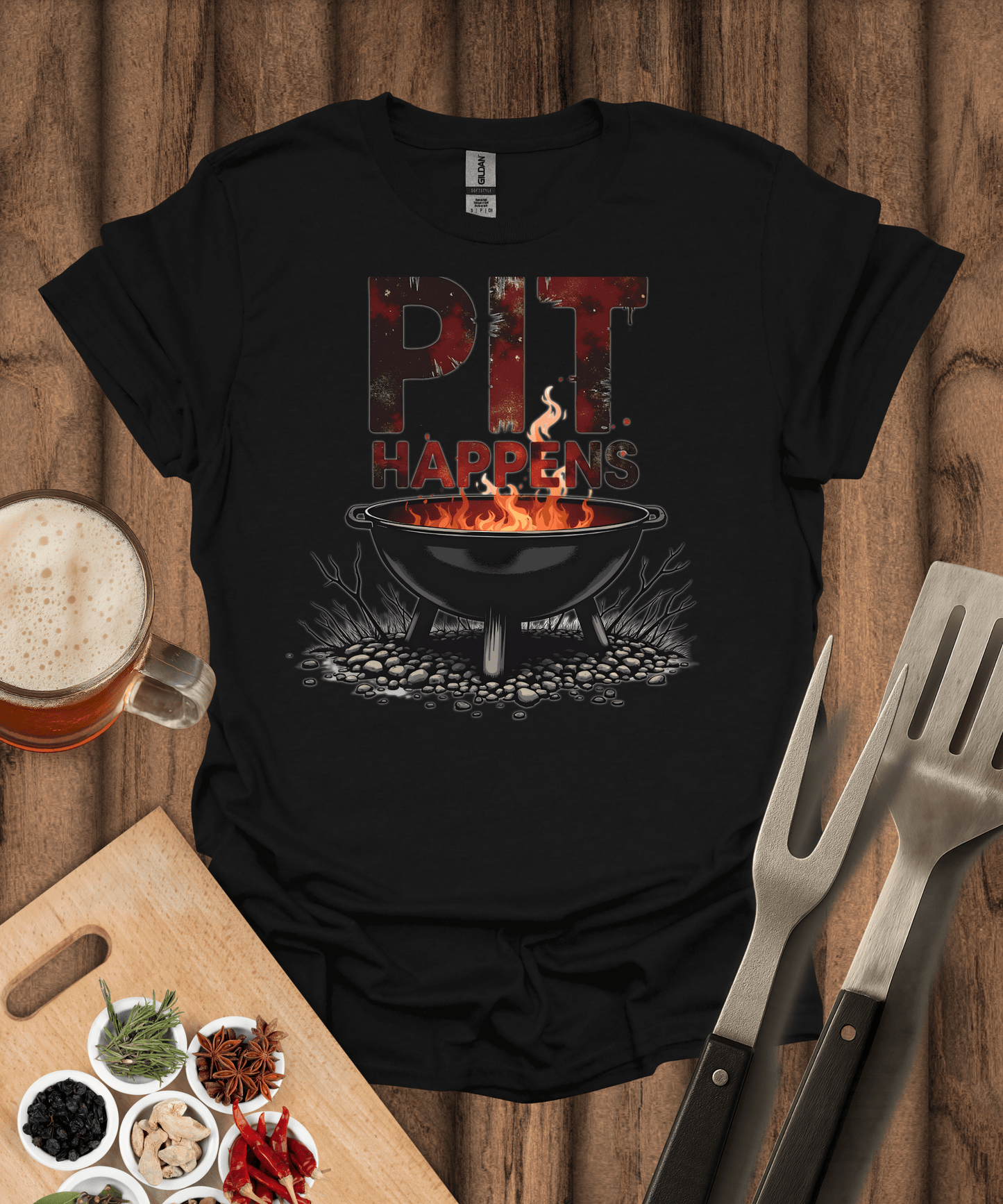 Printify T-Shirt Black / S Pit Happens T-Shirt