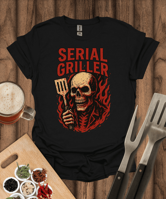 Printify T-Shirt Black / S Serial Griller T-Shirt