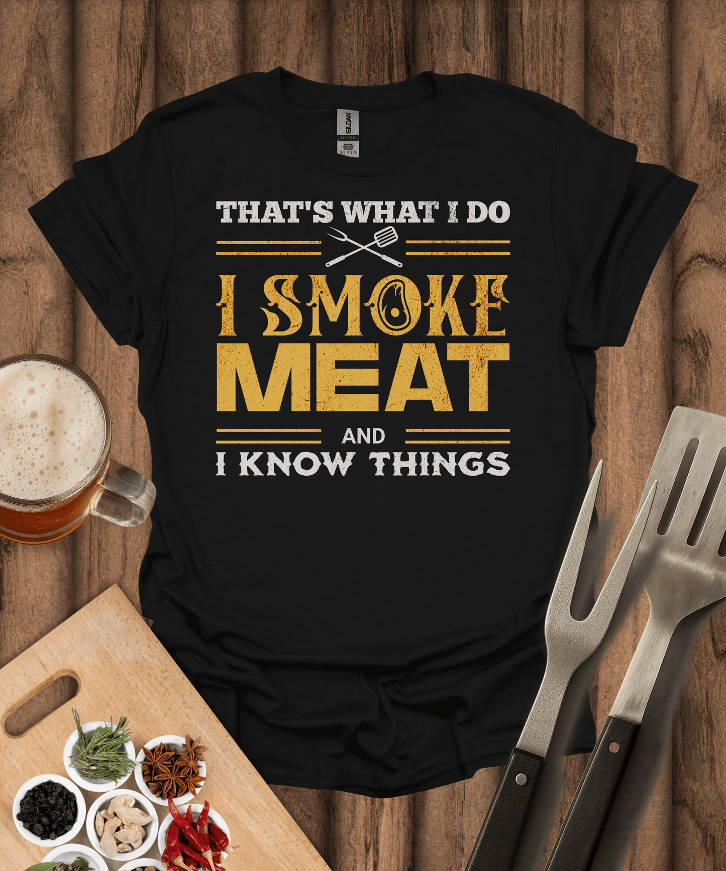 Printify T-Shirt Black / S Smoke Meat T-Shirt