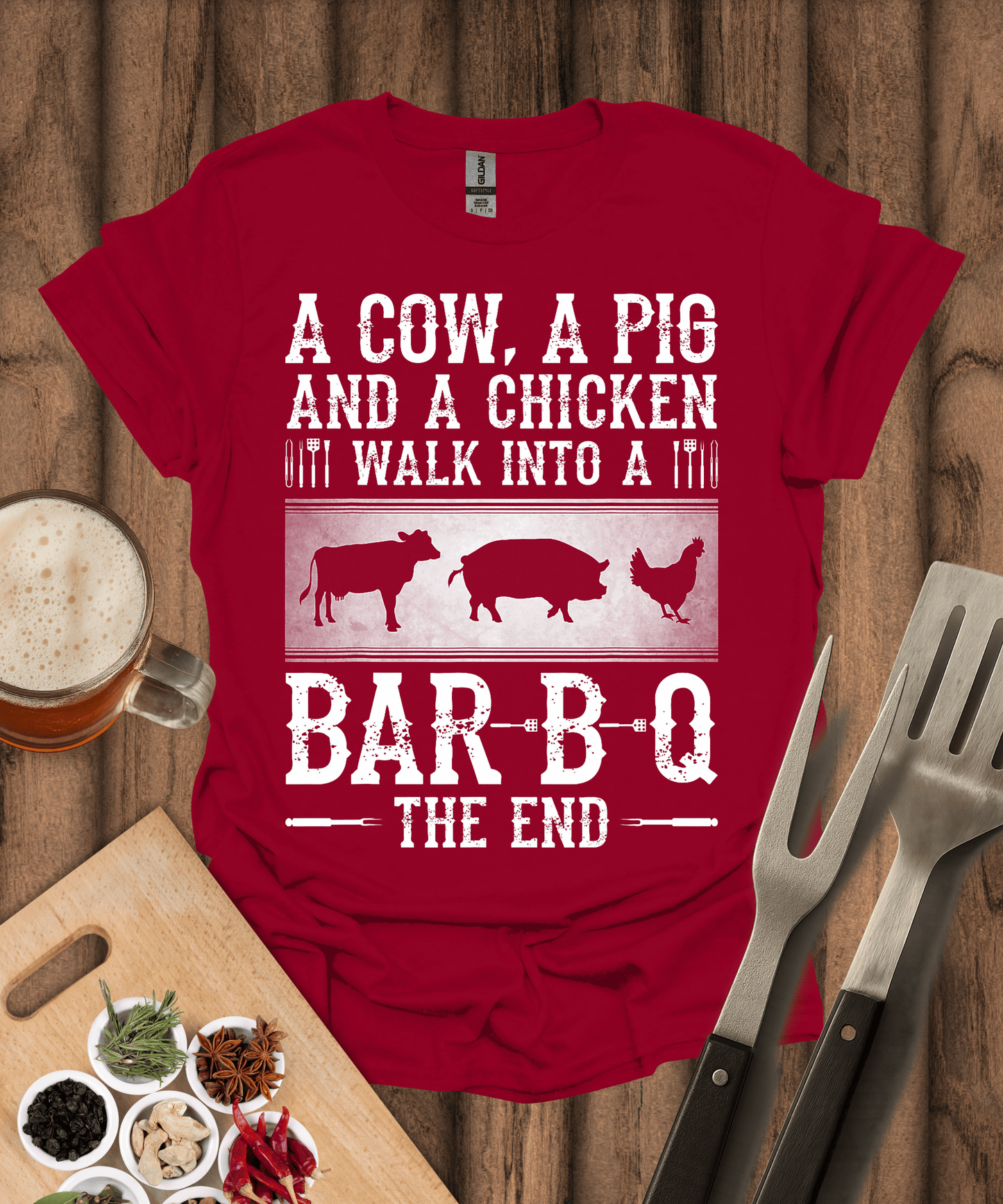 Printify T-Shirt Cardinal Red / S The End T-Shirt