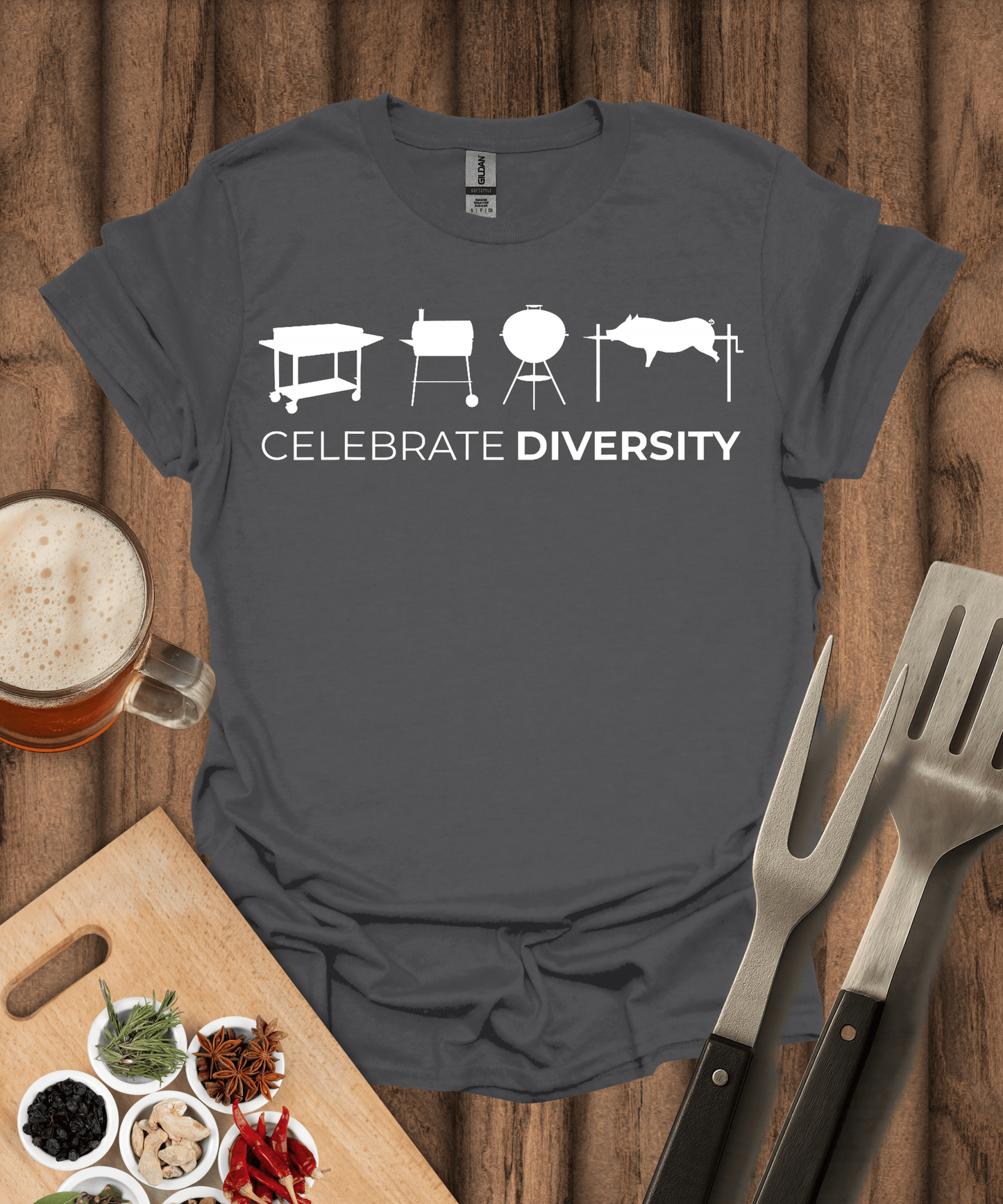 Printify T-Shirt Charcoal / S Celebrate Diversity T-Shirt
