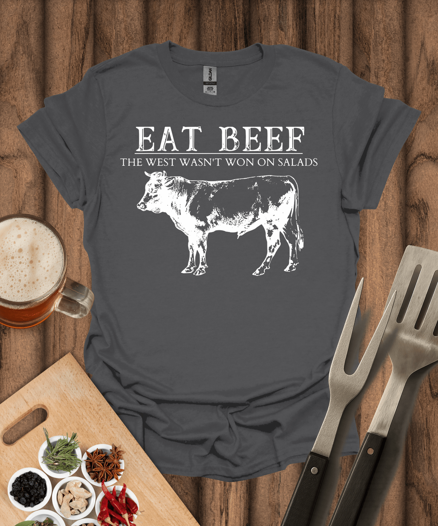 Printify T-Shirt Charcoal / S Eat Beef T-Shirt