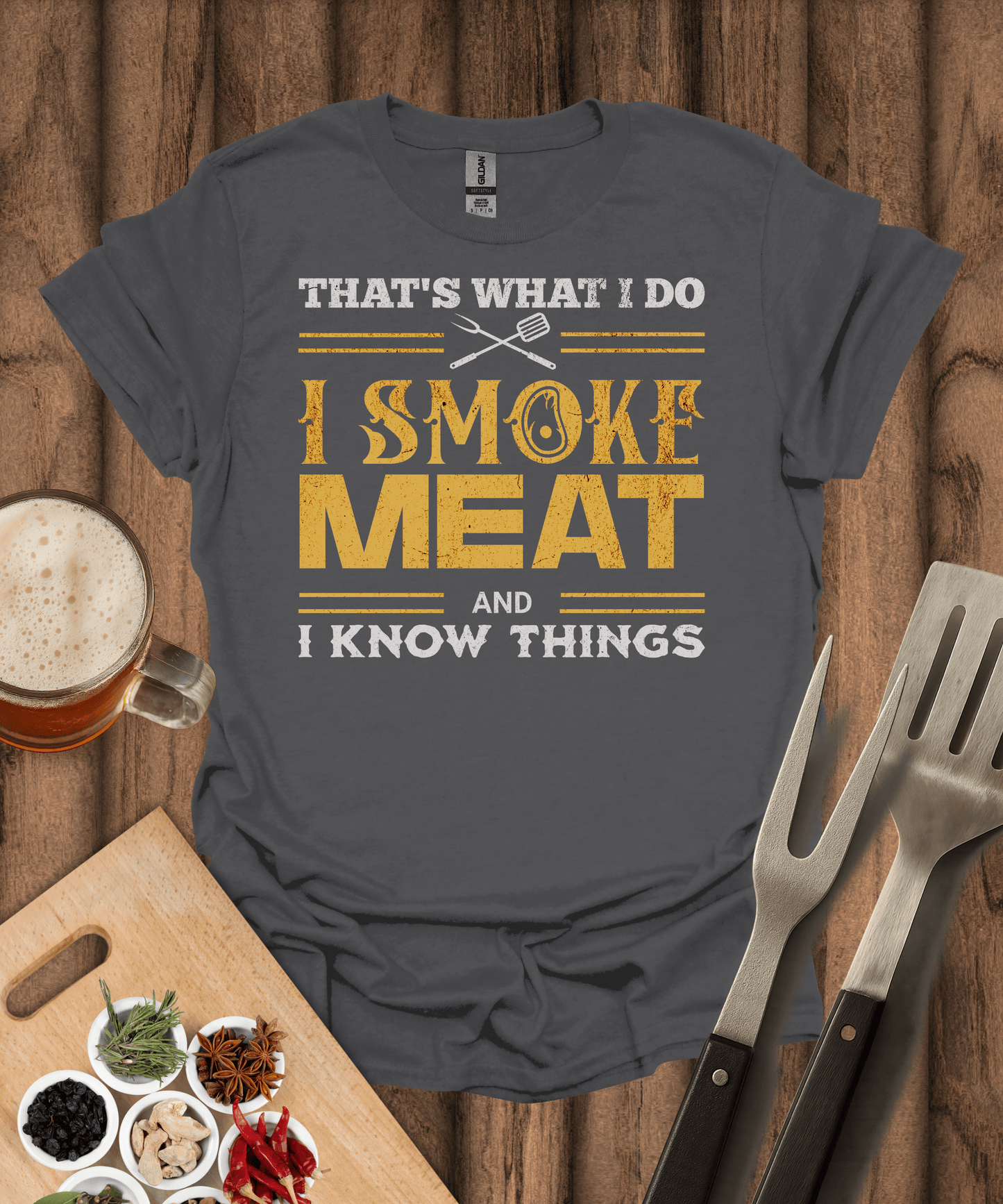 Printify T-Shirt Charcoal / S Smoke Meat T-Shirt