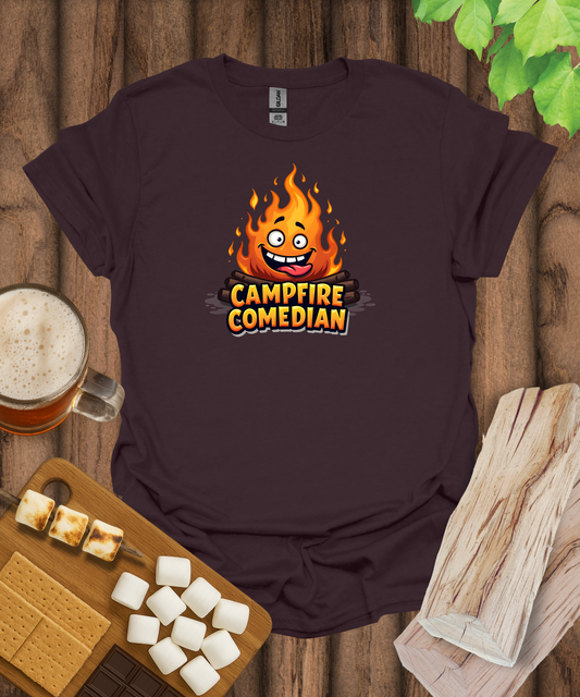 Printify T-Shirt Dark Chocolate / S Campfire Comedian T-Shirt