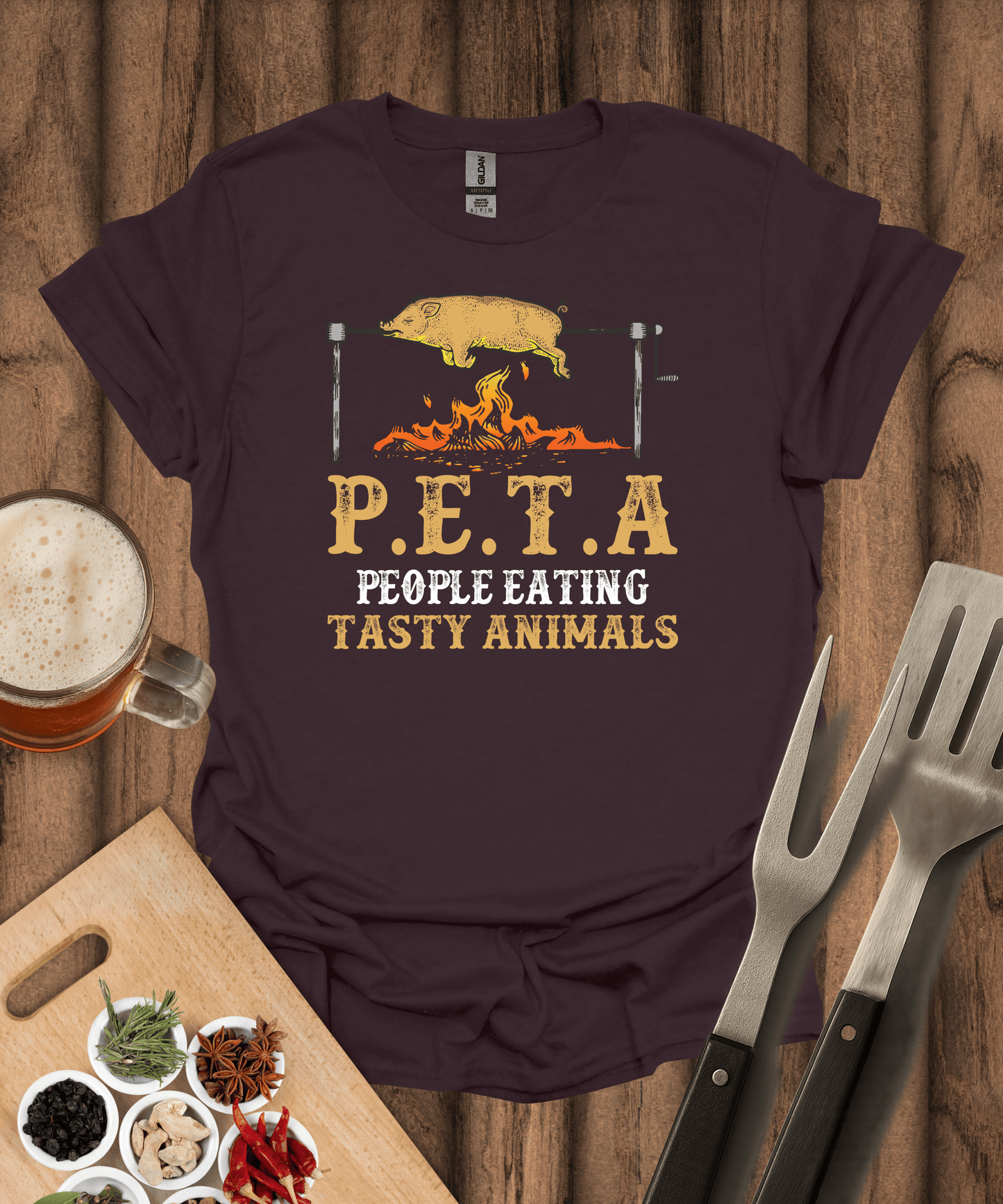 Printify T-Shirt Dark Chocolate / S P.E.T.A (People Eating Tasty Animals) T-Shirt