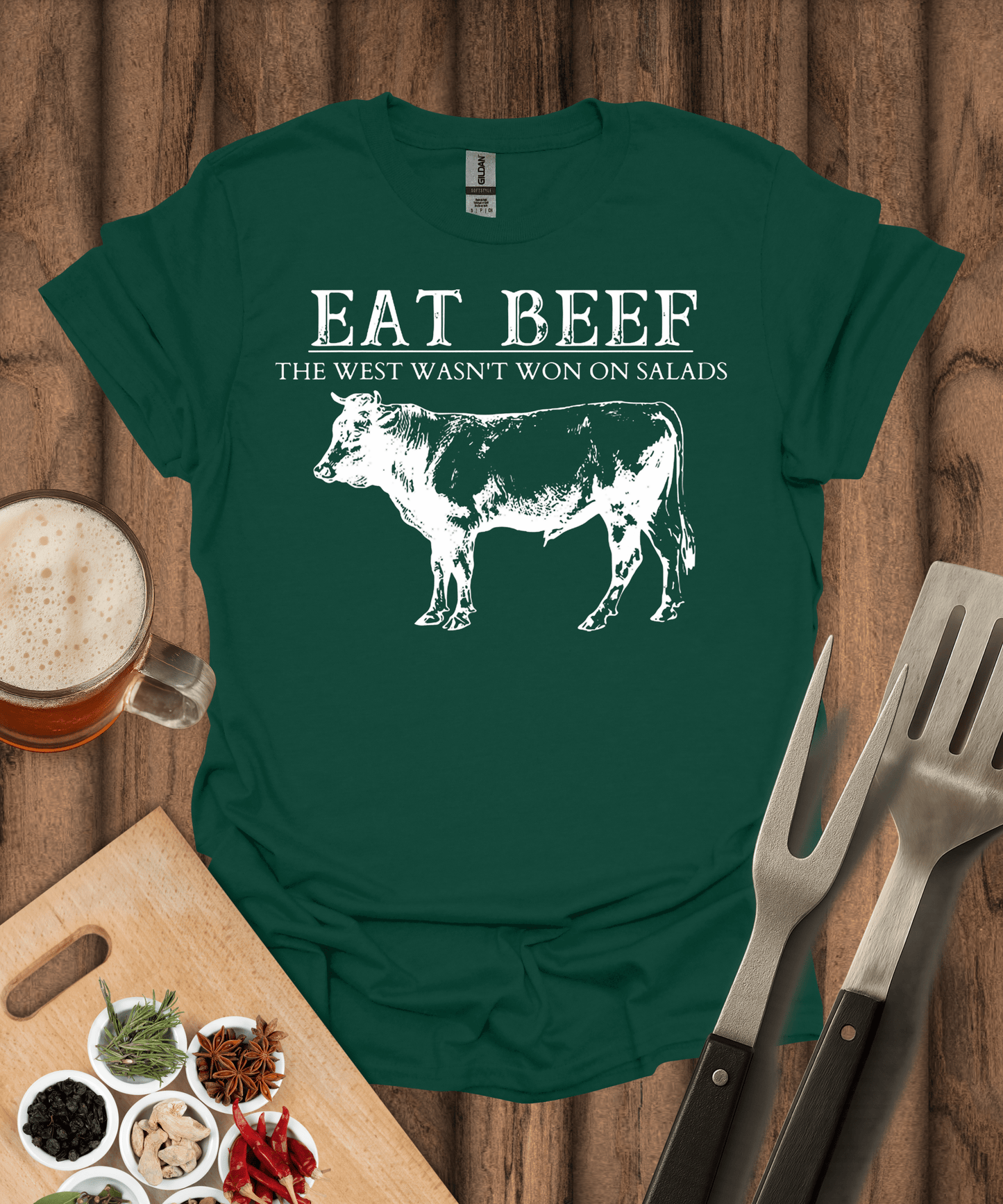 Printify T-Shirt Forest Green / S Eat Beef T-Shirt