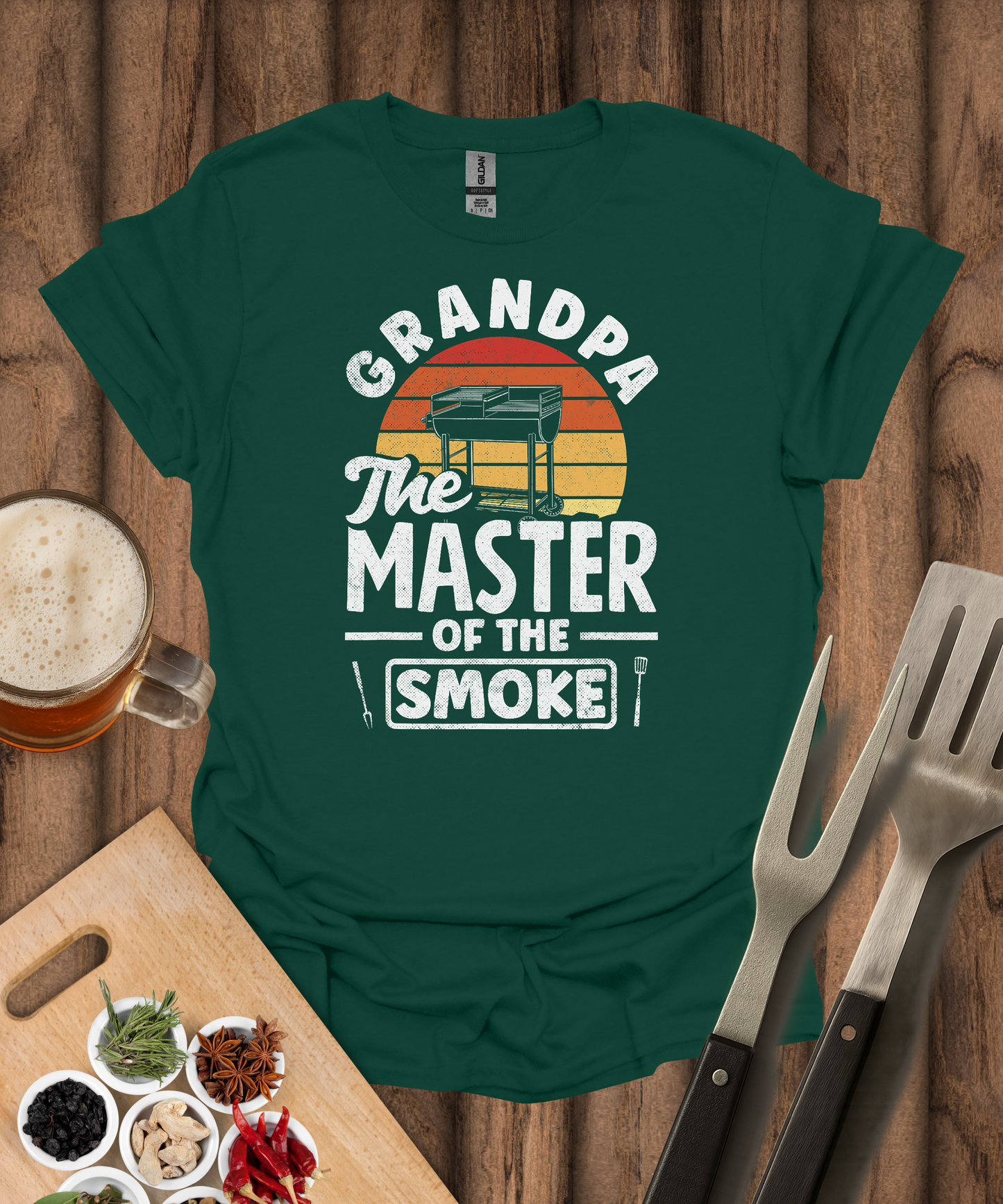 Printify T-Shirt Forest Green / S Grandpa The Master of the Smoke T-Shirt