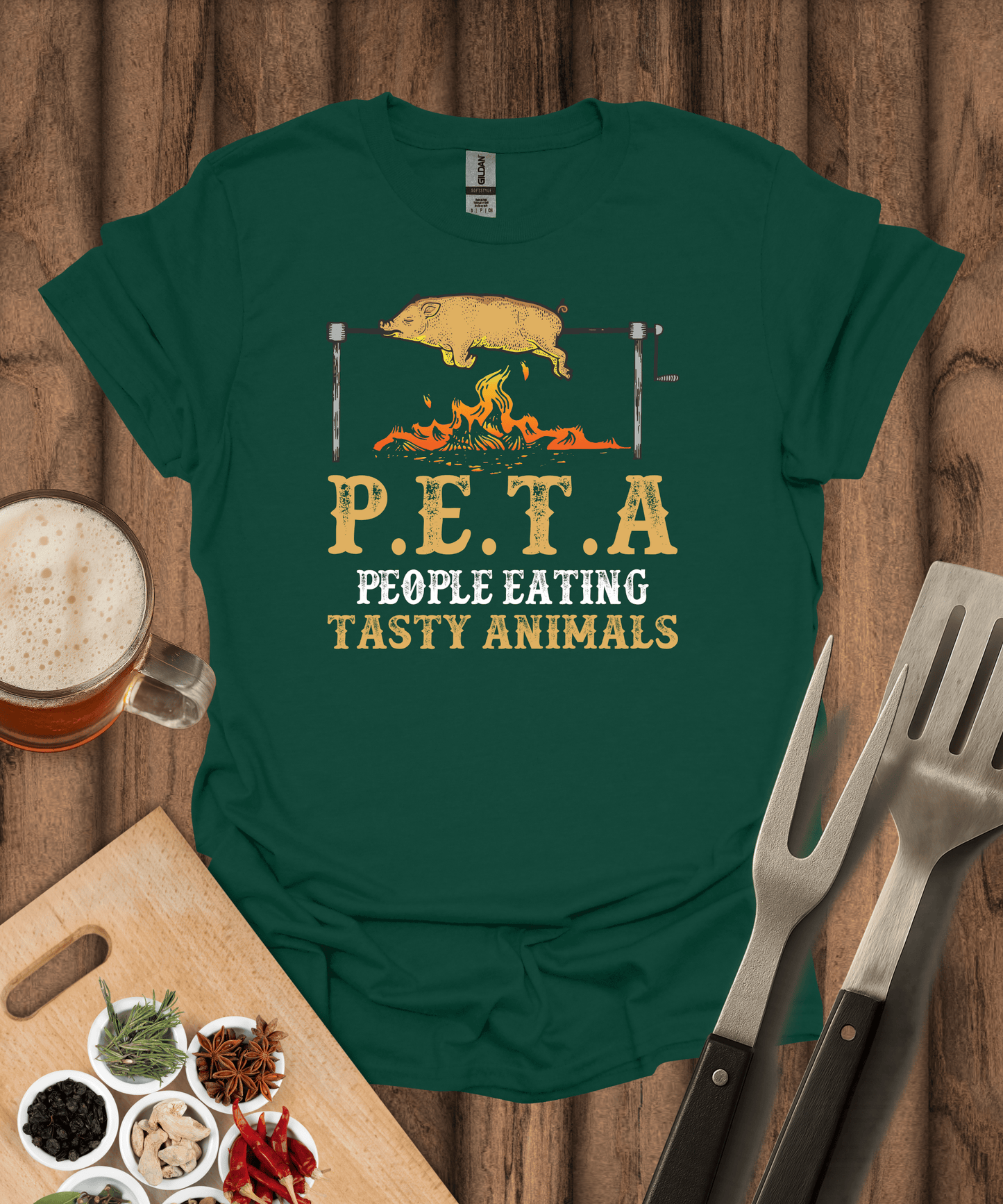 Printify T-Shirt Forest Green / S P.E.T.A (People Eating Tasty Animals) T-Shirt