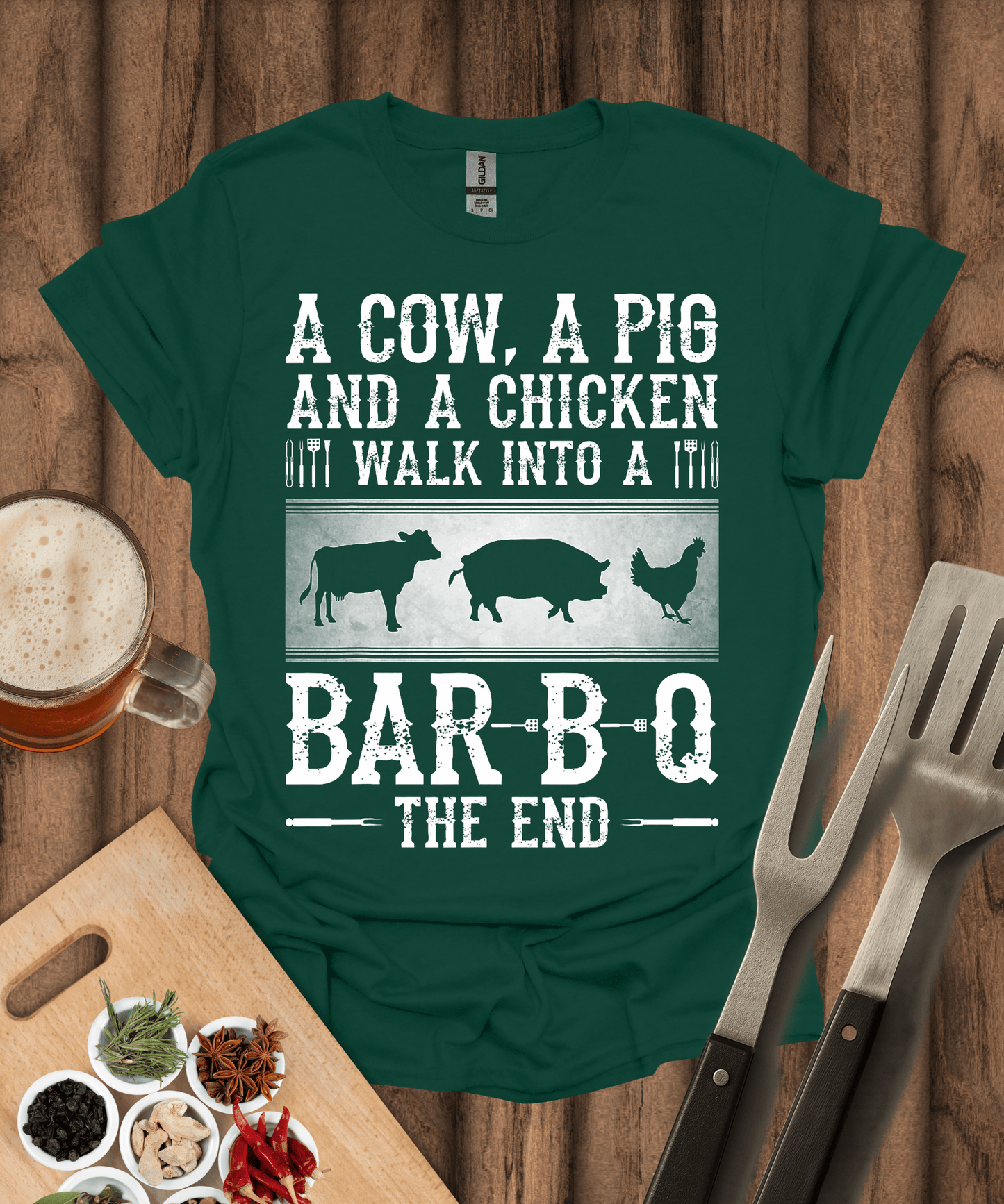 Printify T-Shirt Forest Green / S The End T-Shirt