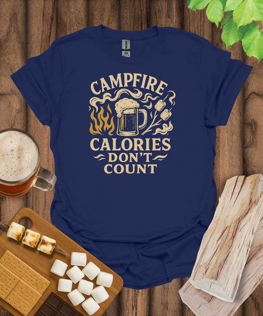 Printify T-Shirt Navy / S Campfire Calories Don't Count T-Shirt
