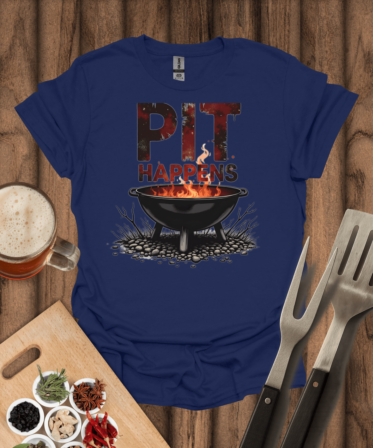 Printify T-Shirt Navy / S Pit Happens T-Shirt
