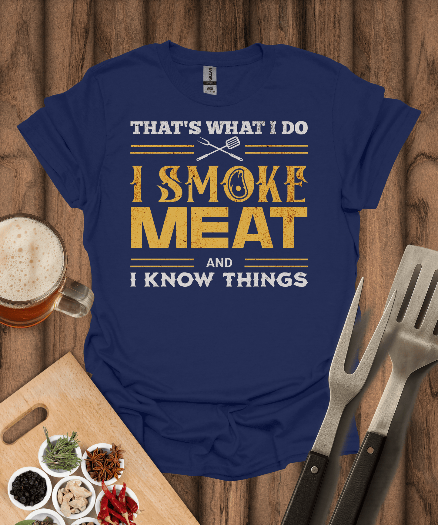Printify T-Shirt Navy / S Smoke Meat T-Shirt