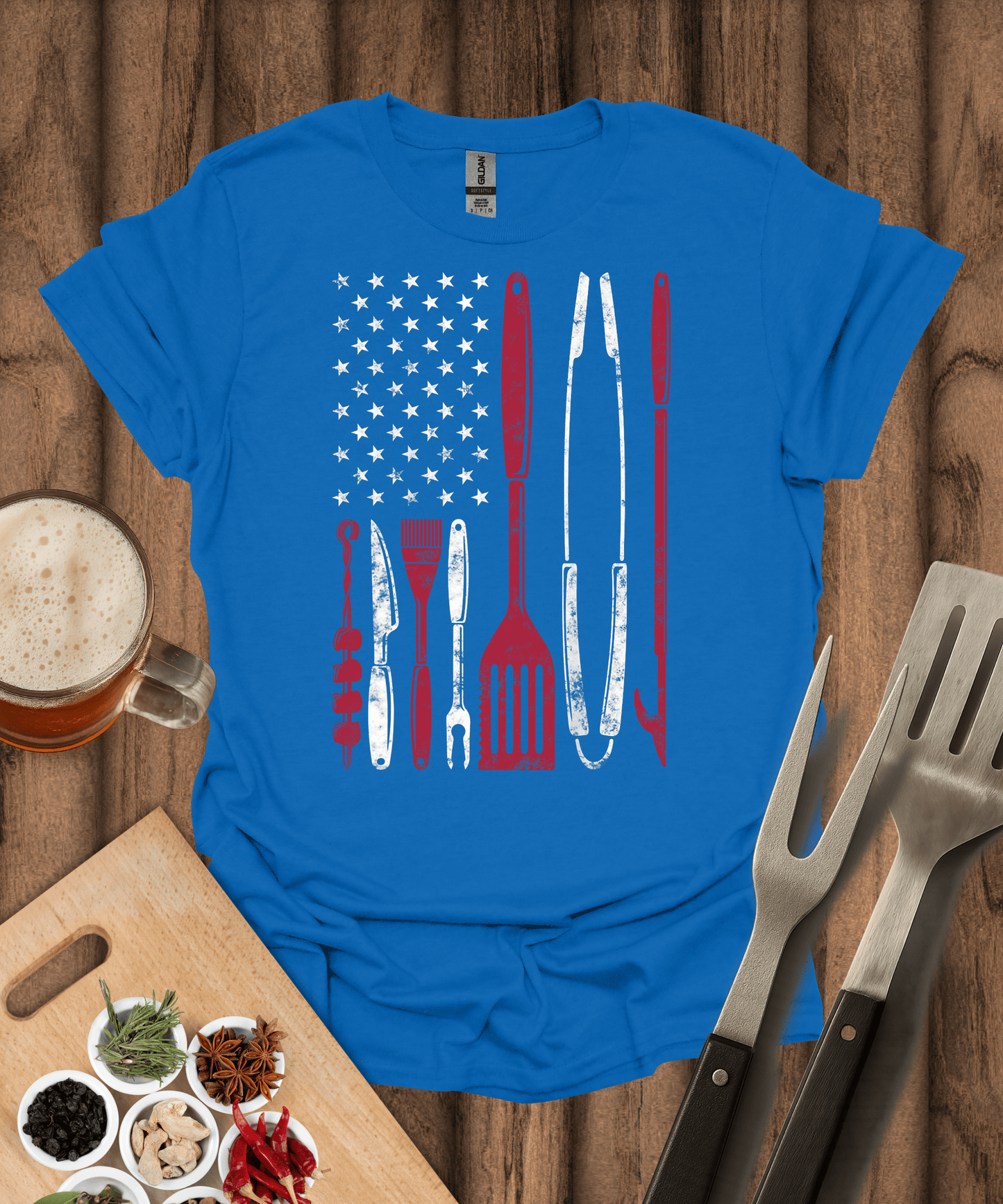 Printify T-Shirt Royal / S American Flag Utensil T-Shirt