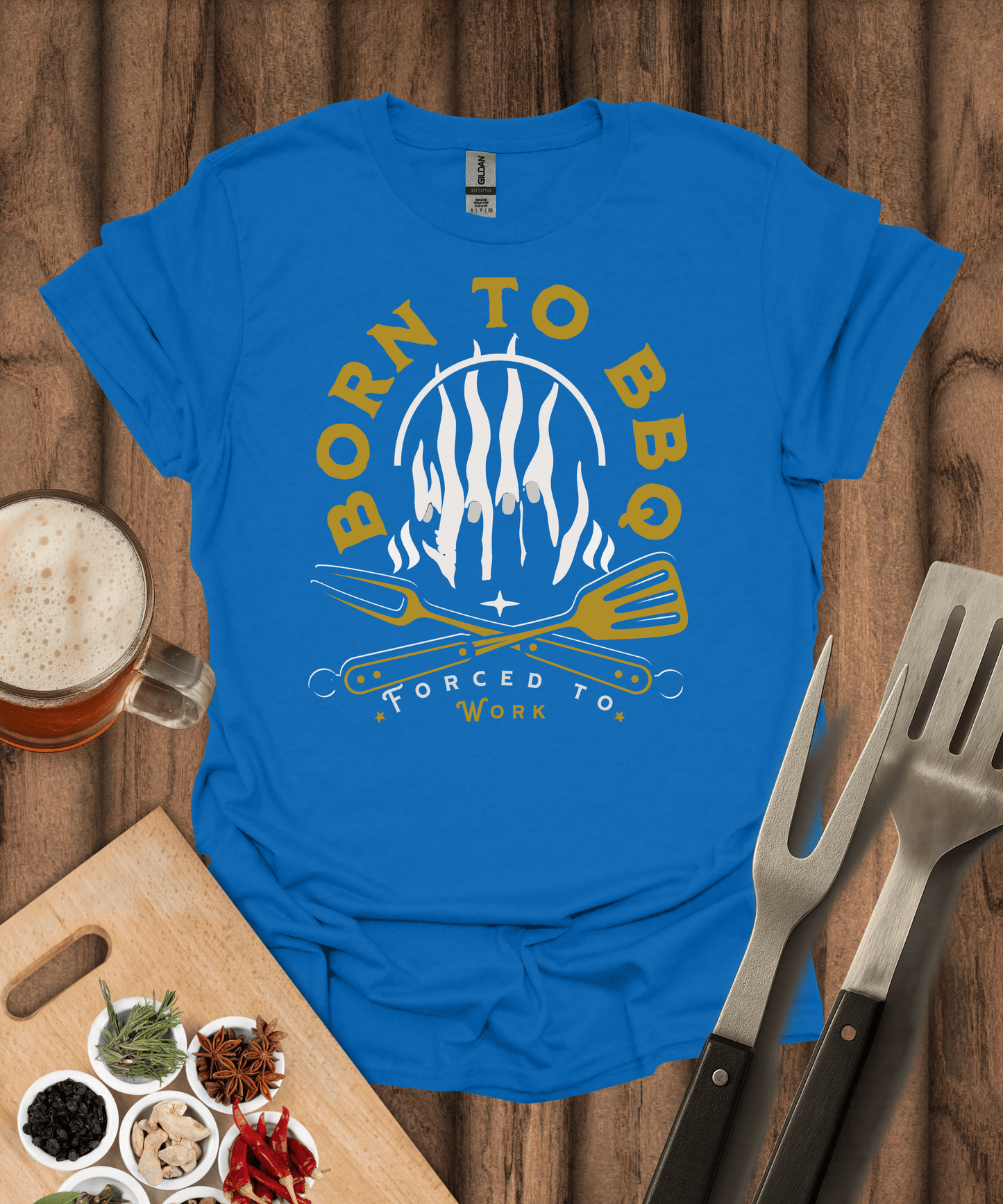 Printify T-Shirt Royal / S Born to BBQ T-Shirt