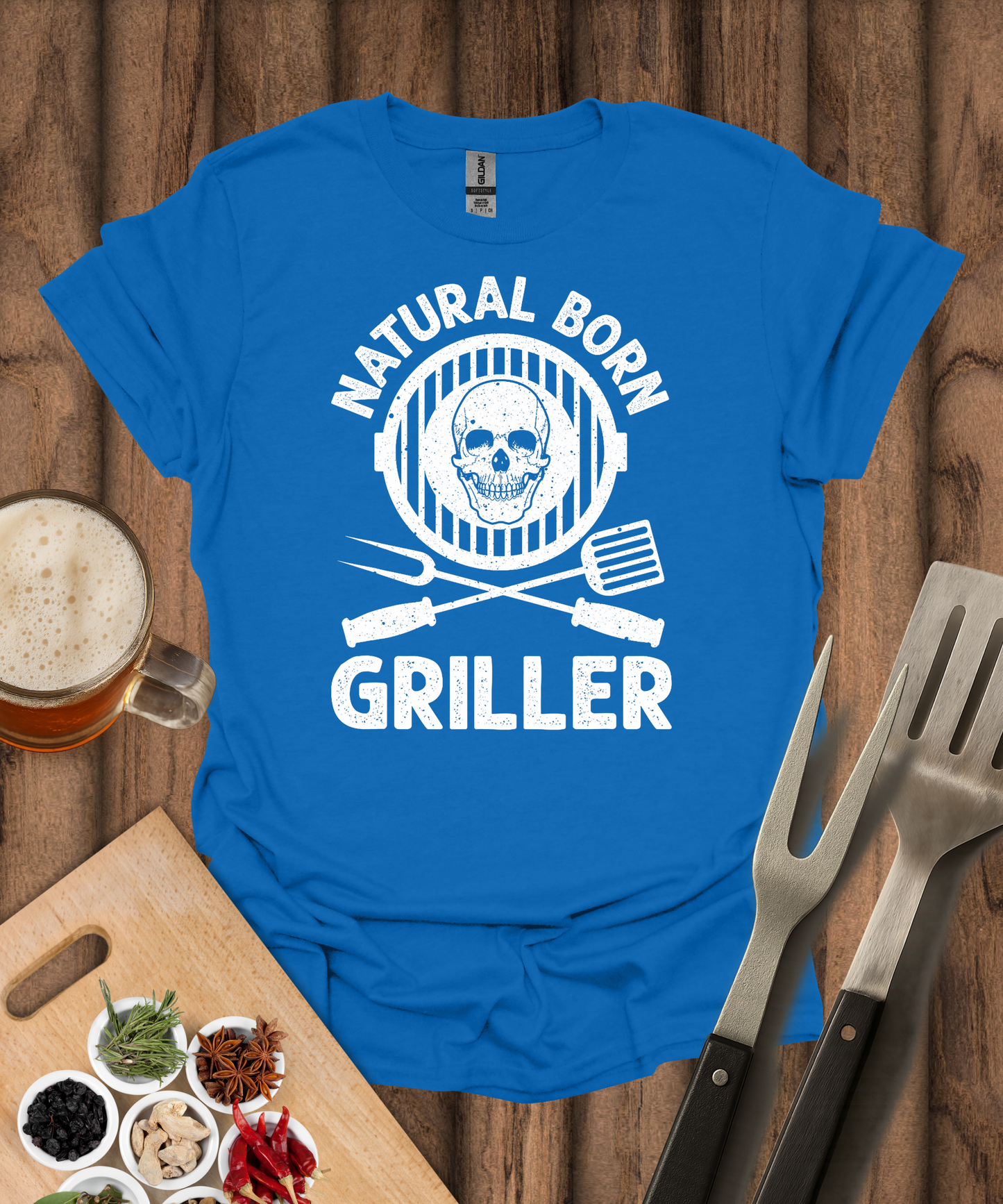 Printify T-Shirt Royal / S Natural Born Griller T-Shirt