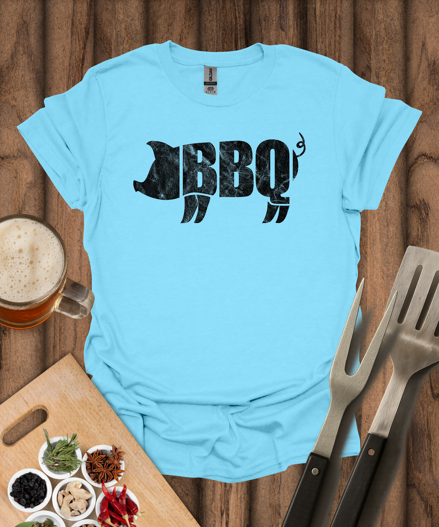 Printify T-Shirt Sky / S BBQ Pig T-Shirt