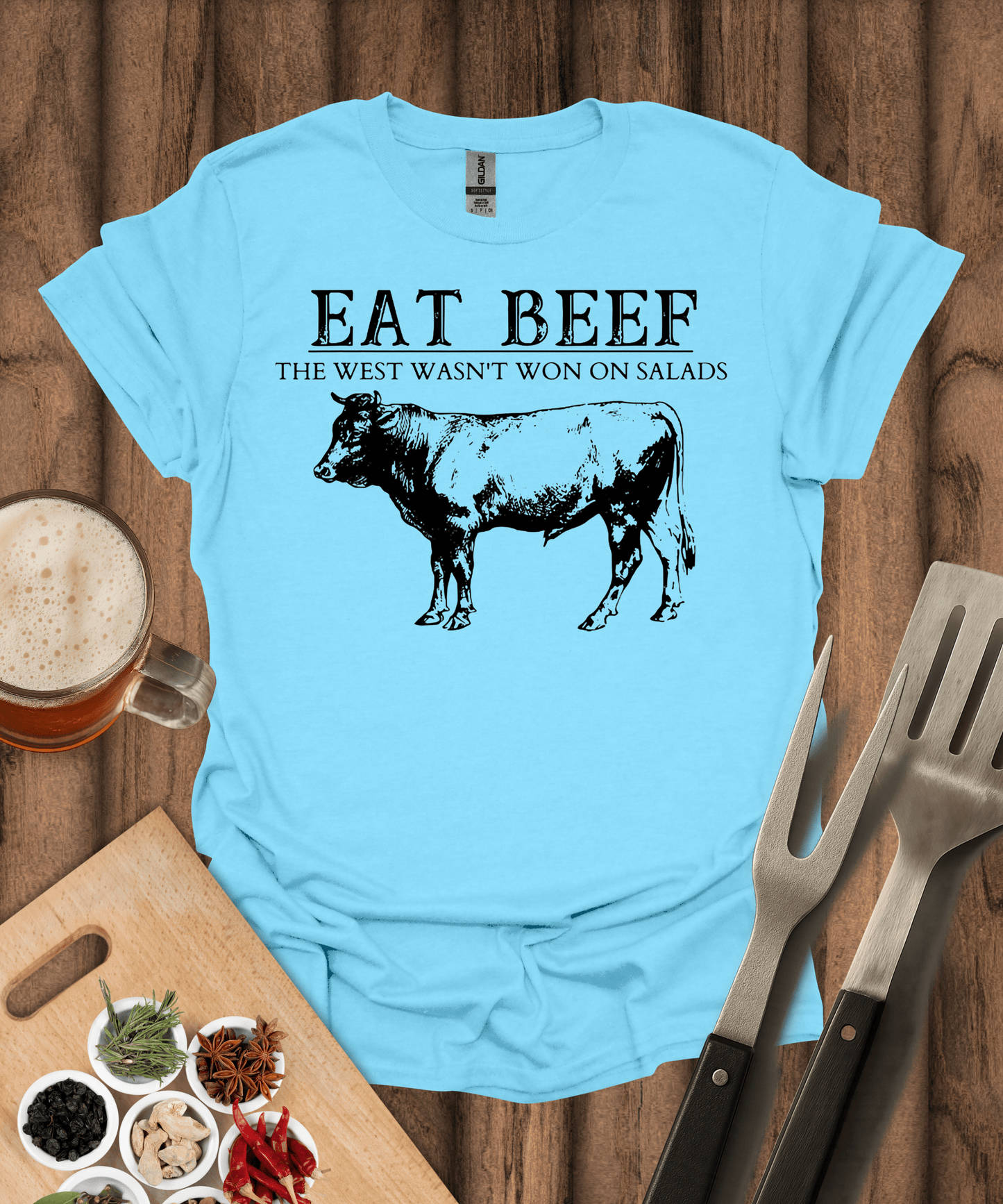 Printify T-Shirt Sky / S Eat Beef T-Shirt