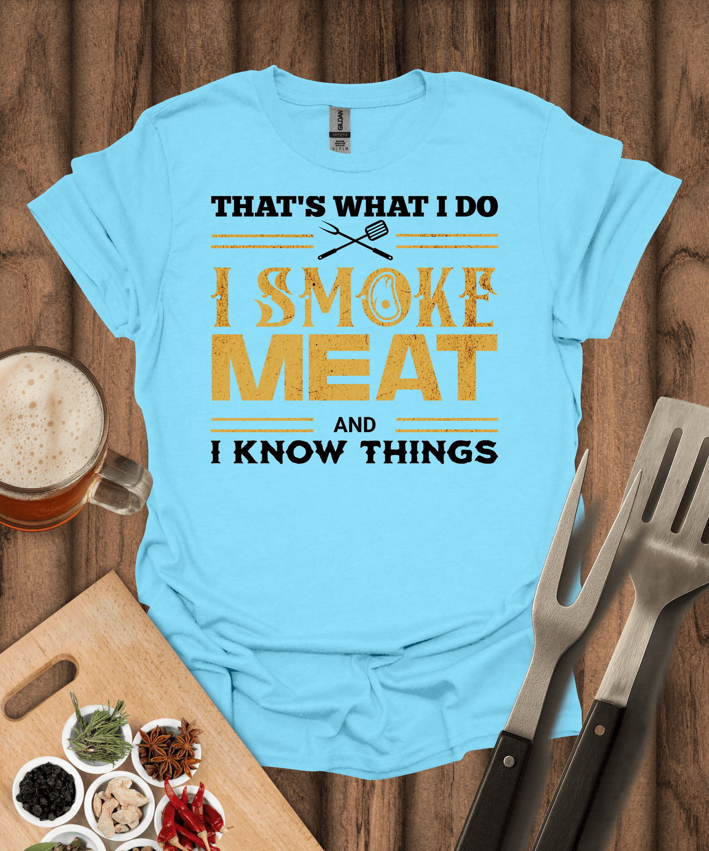 Printify T-Shirt Sky / S Smoke Meat T-Shirt