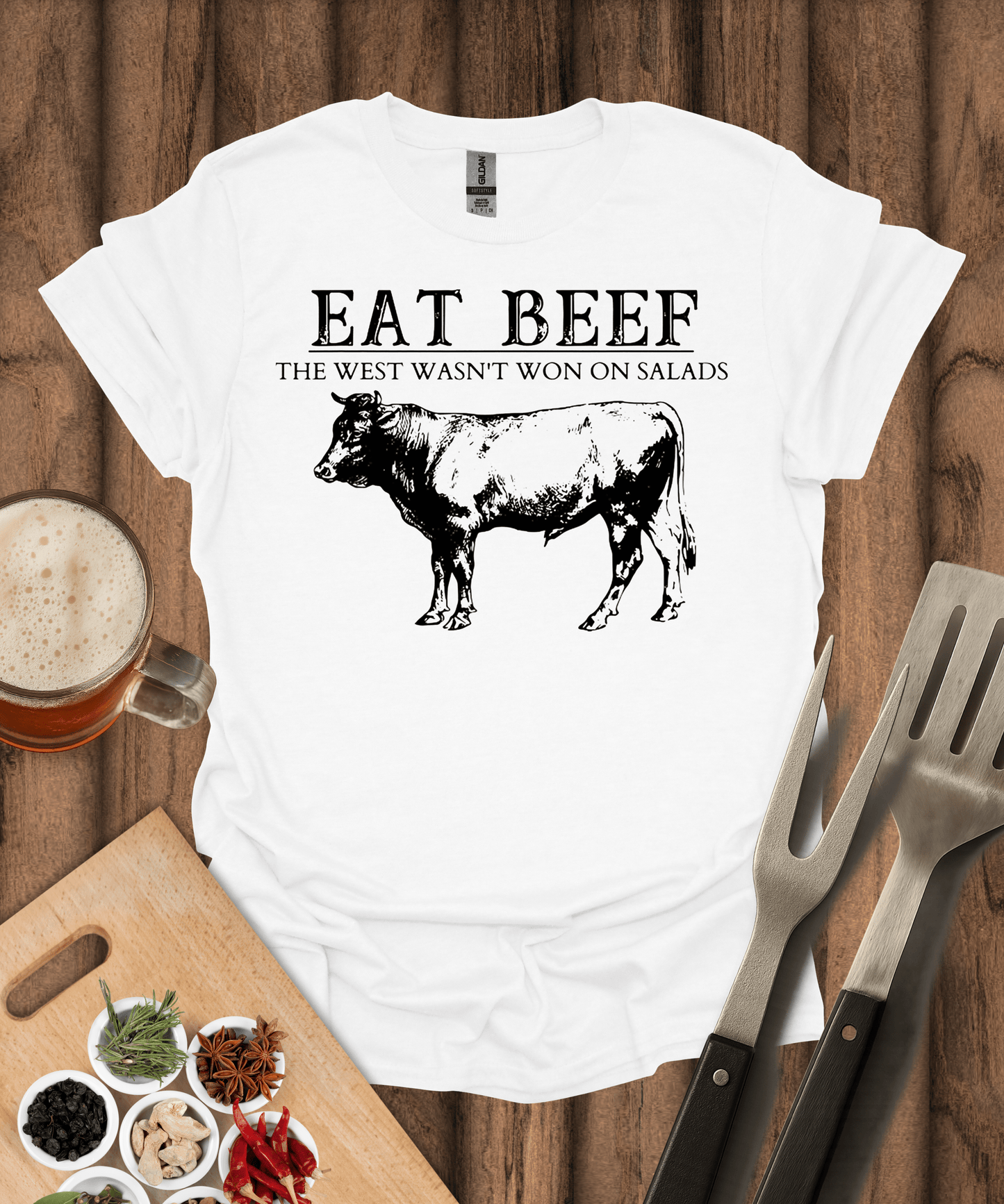 Printify T-Shirt White / S Eat Beef T-Shirt