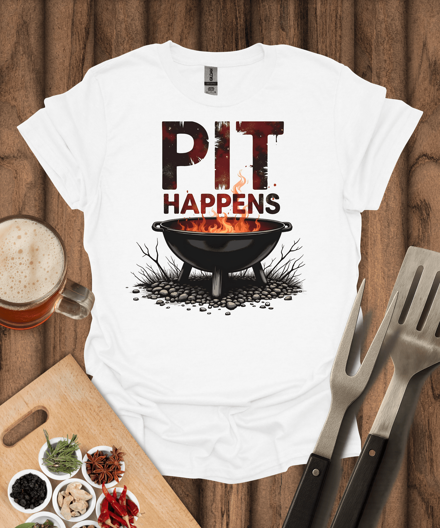 Printify T-Shirt White / S Pit Happens T-Shirt