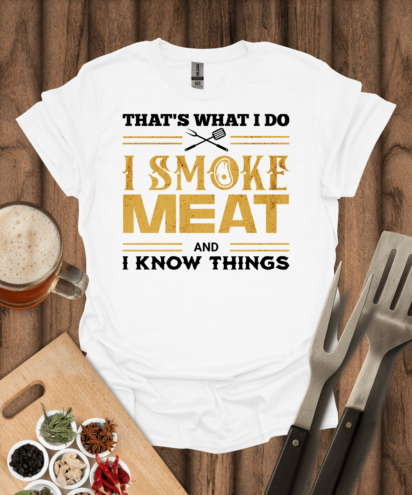 Printify T-Shirt White / S Smoke Meat T-Shirt